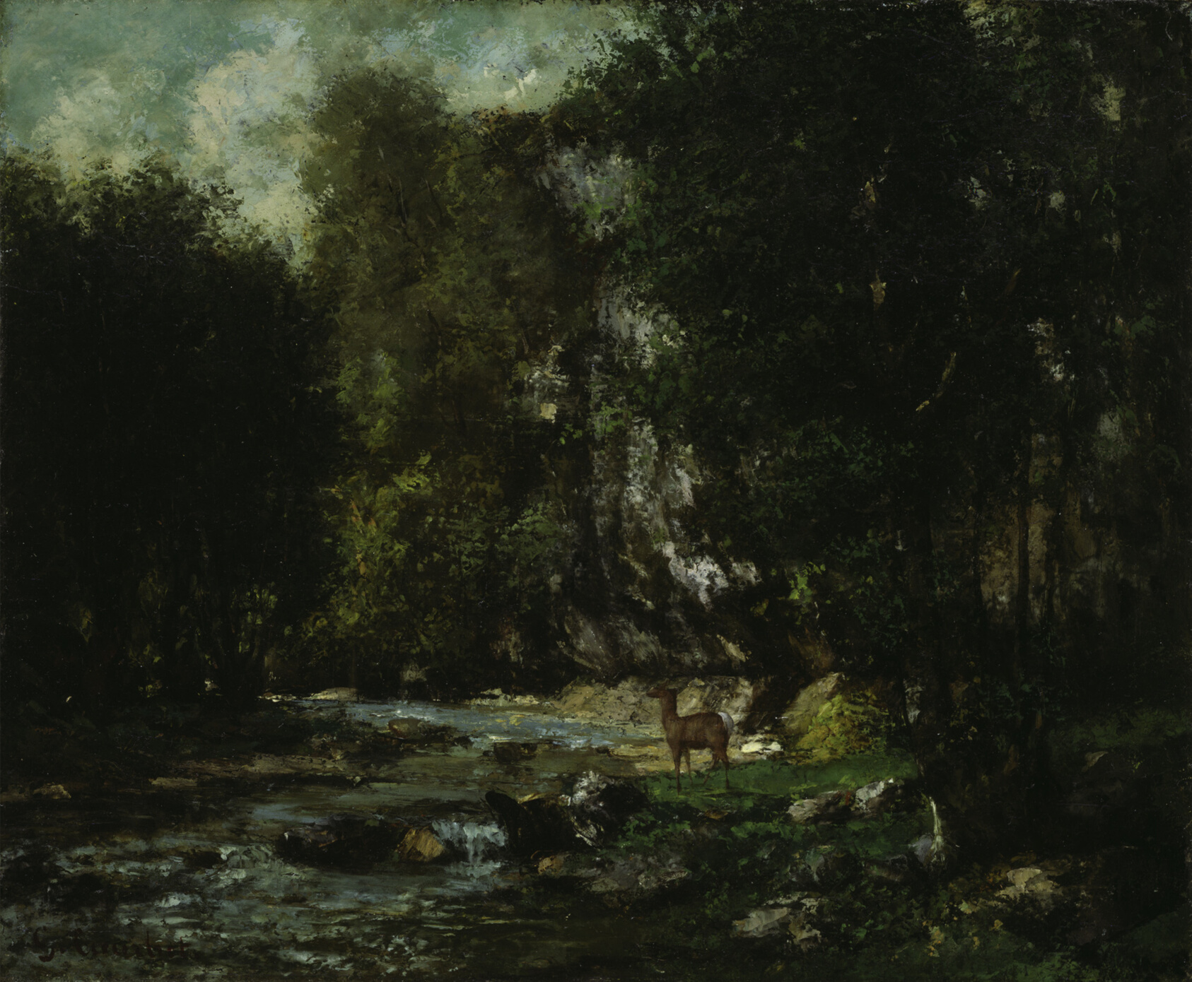 A work made of oil on canvas.
