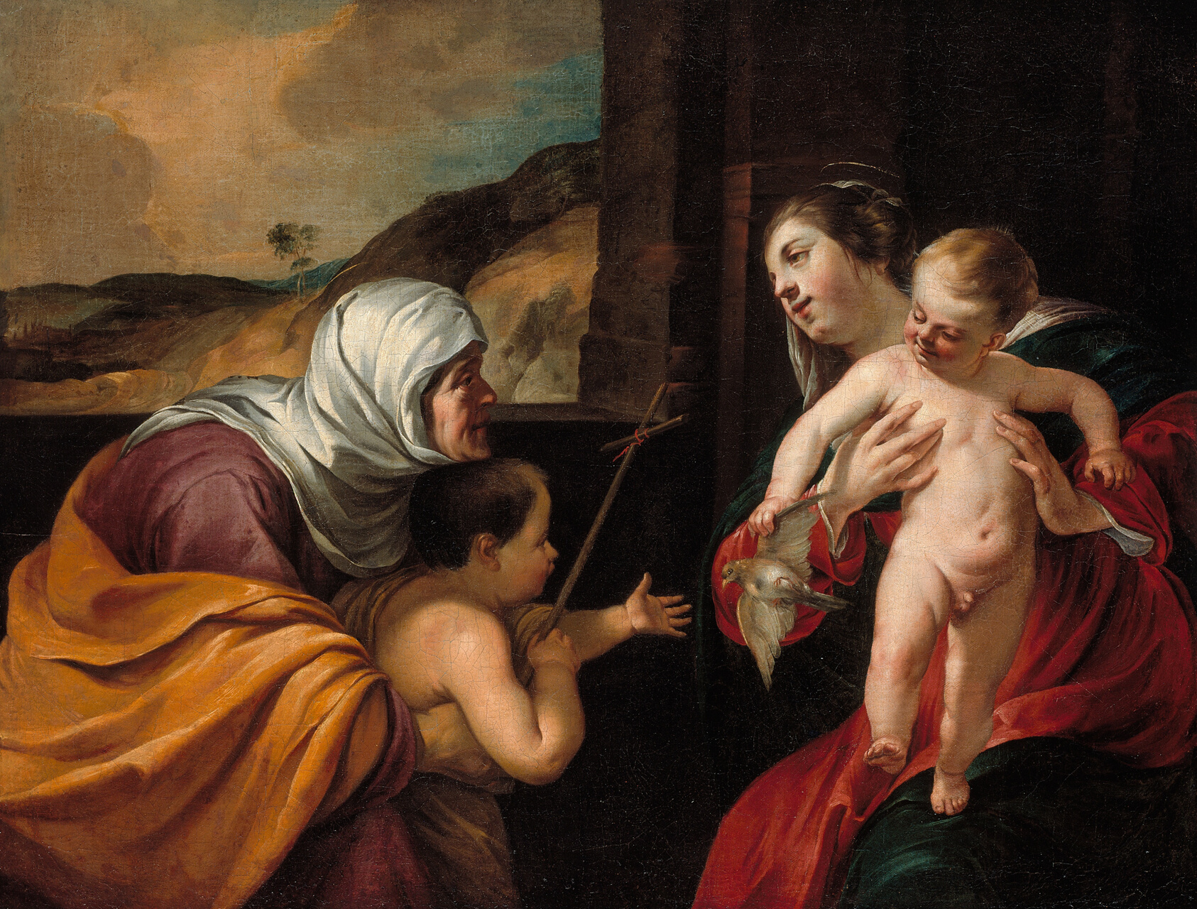 A work made of oil on canvas.