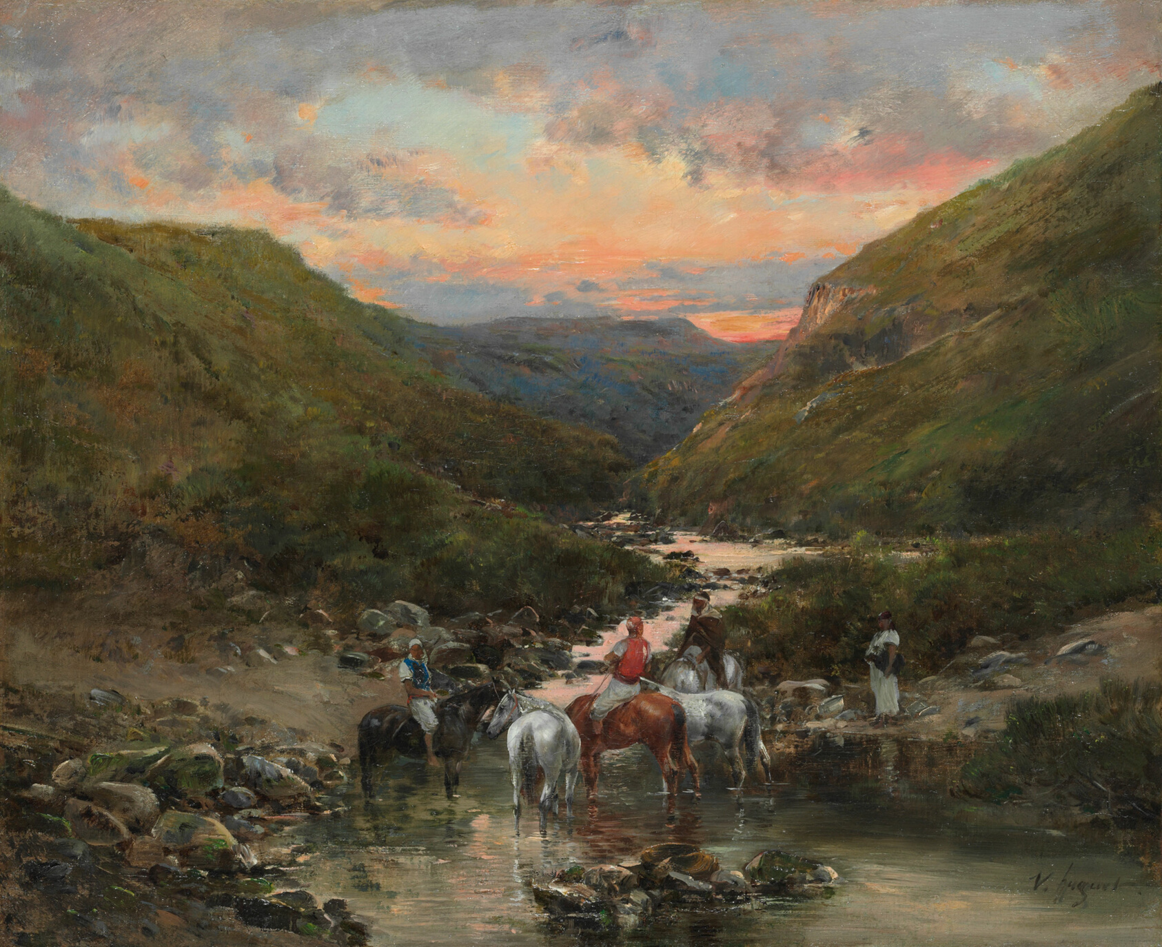 A work made of oil on canvas.