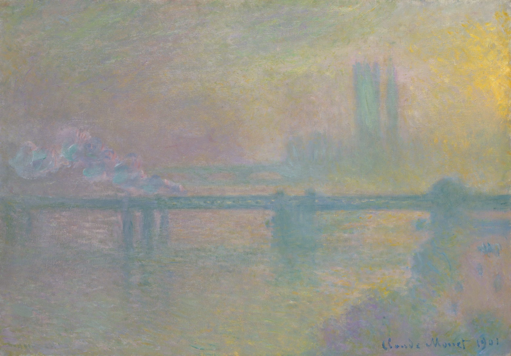A work made of oil on canvas.