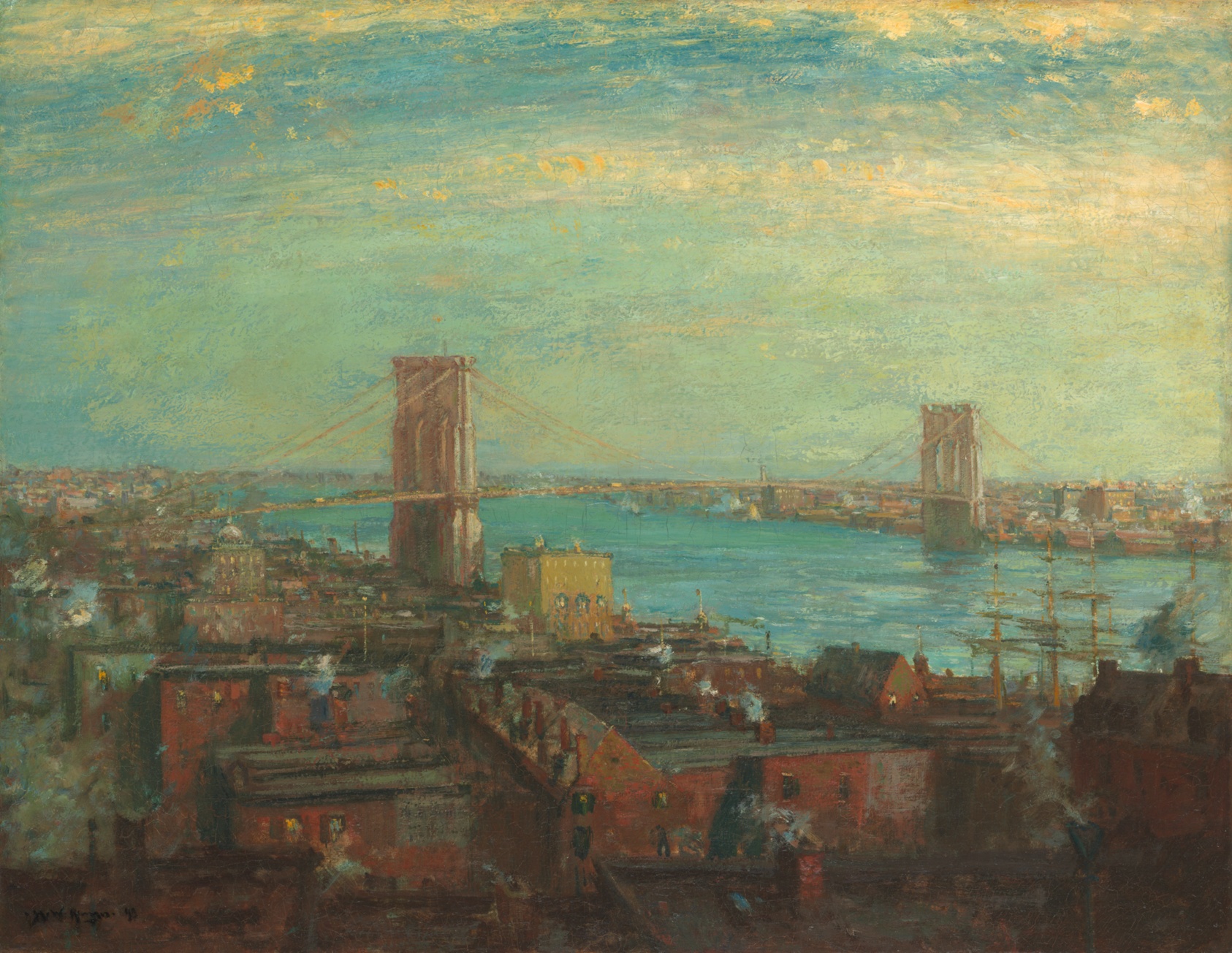A work made of oil on canvas.