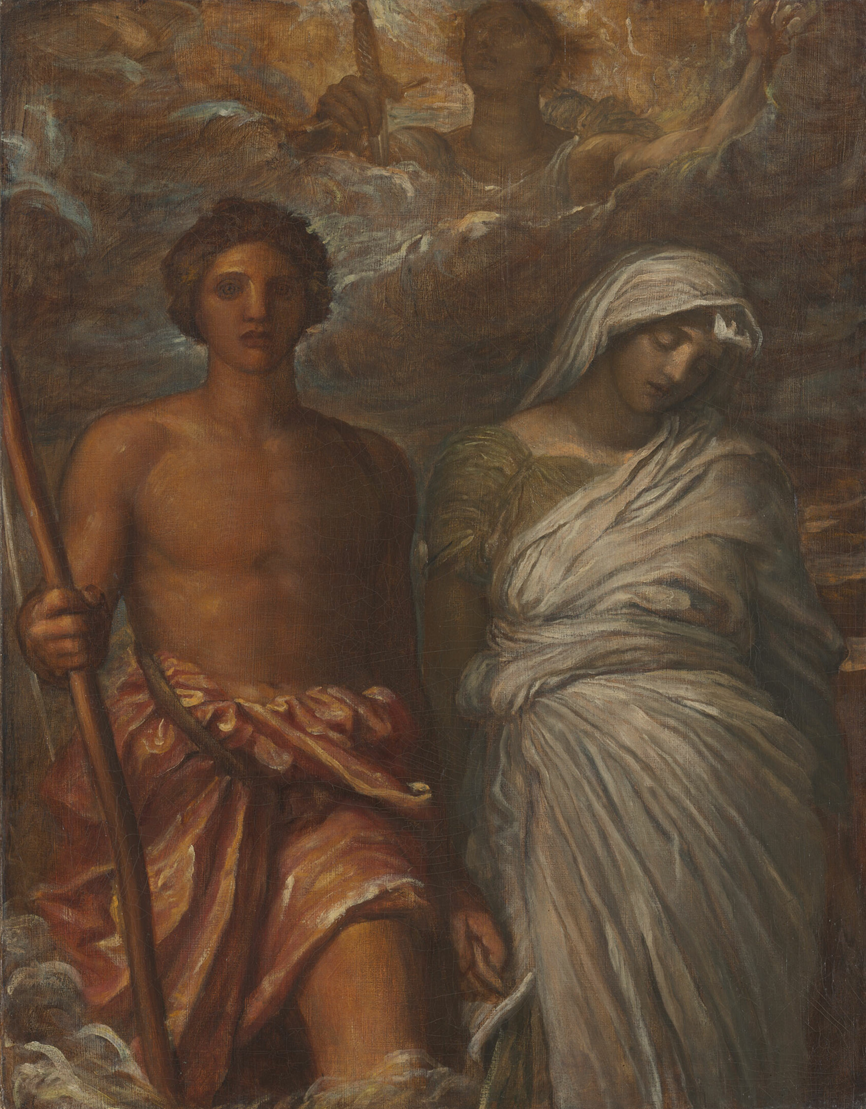 A work made of oil on canvas.