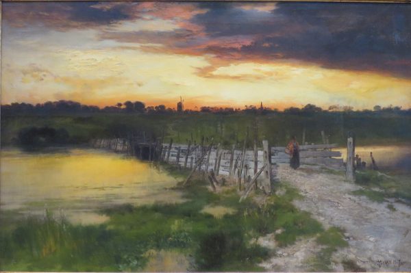 The Old Bridge over Hook Pond, East Hampton, Long Island, New York by Thomas Moran