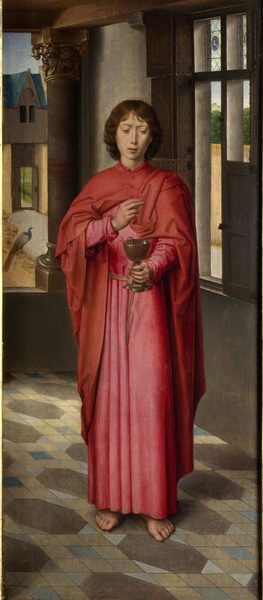 The Virgin and Child with Saints Catherine and Barbara, and John Donne of Kidwelly and his family by Hans Memling
