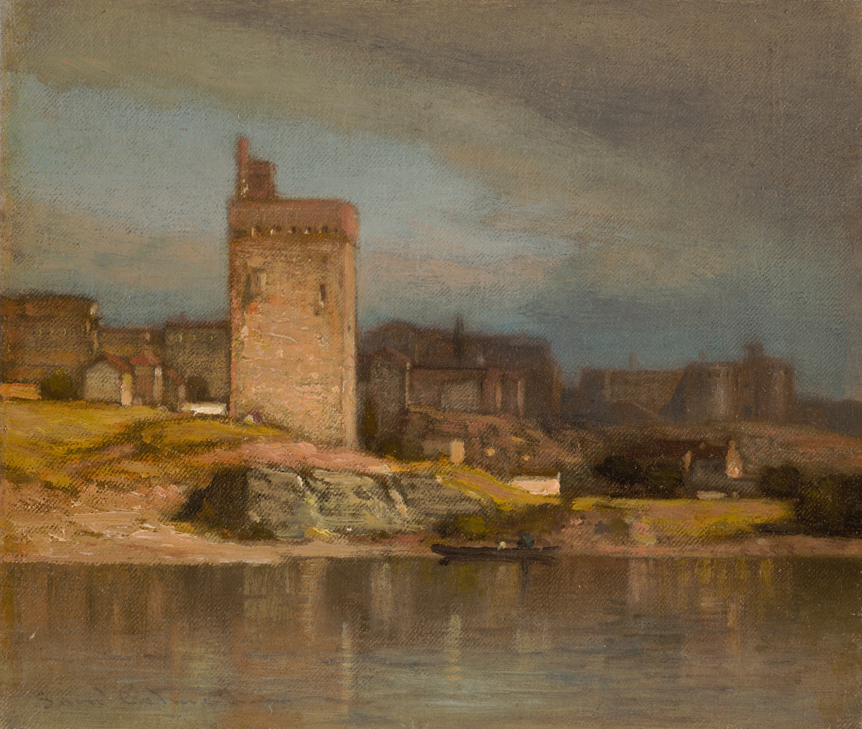A work made of oil on canvas.