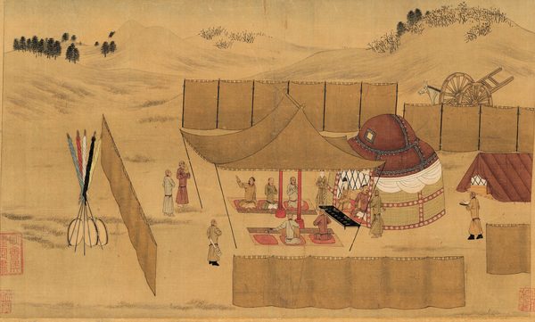 Camp of the Khitans-Liao (12th century) in a painting copied from the Wen-chi scrolls (early 15th century) by Unidentified artist Chinese, early 15th century