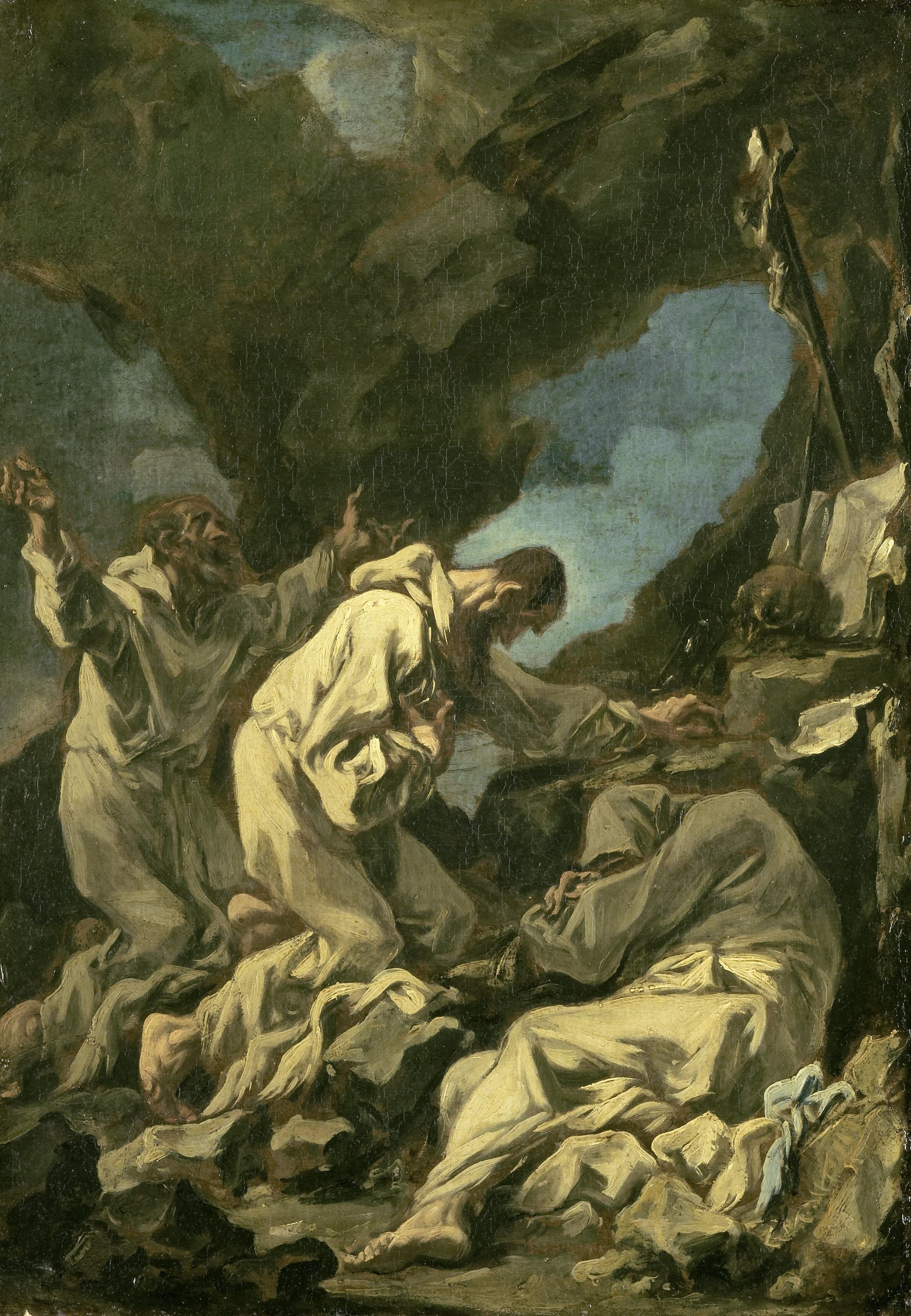 Three Camaldolese Monks in Ecstatic Prayer by Alessandro Magnasco
