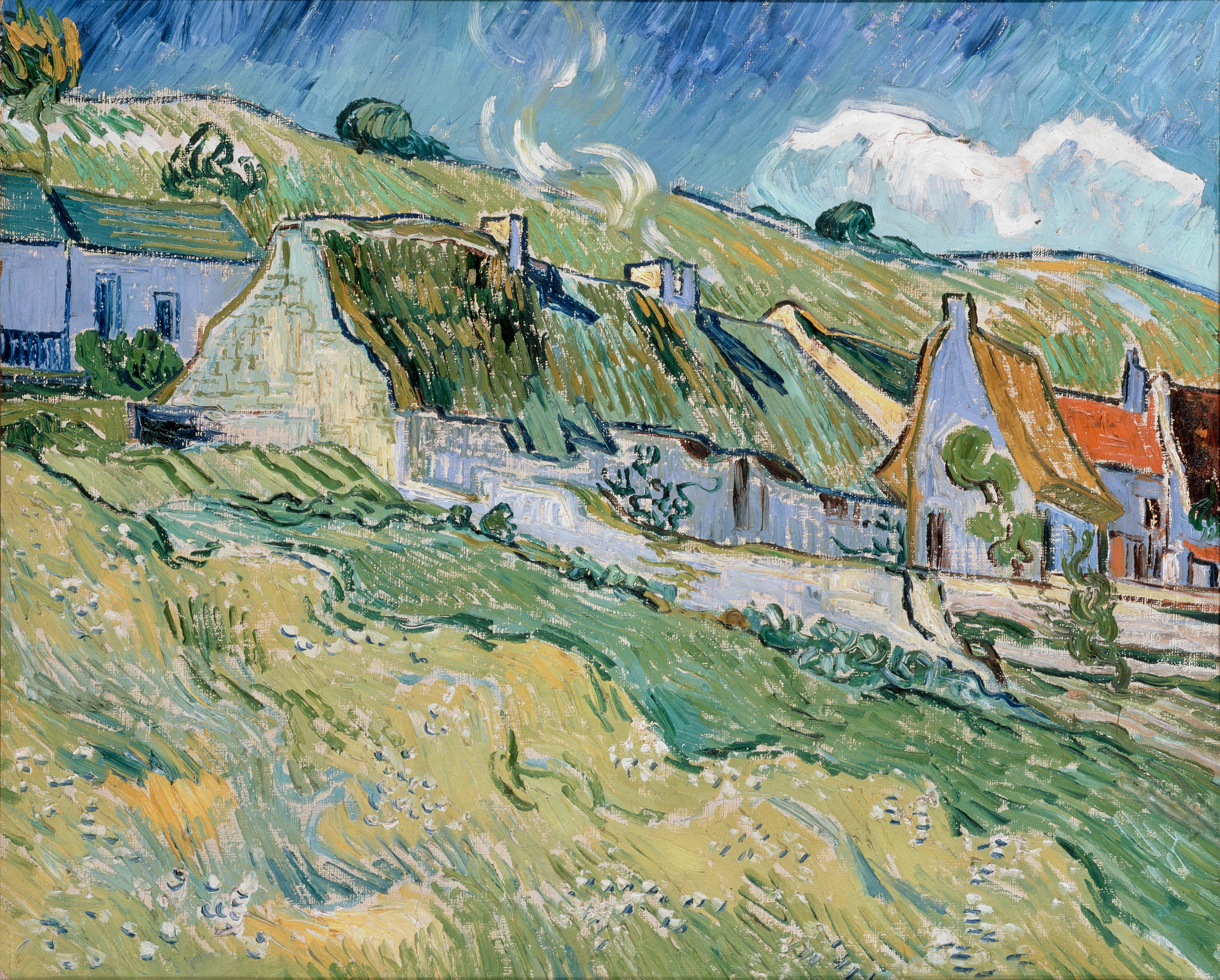 Thatched Cottages and Houses, 1890-05, by Vincent van Gogh