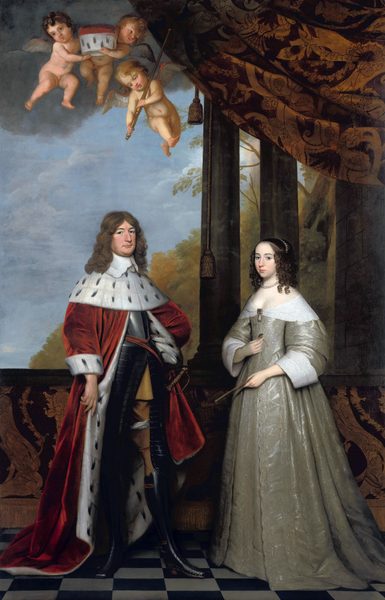 Friedrich Wilhelm (1620-88), Elector of Brandenburg, and his wife Louise Henriette (1627-67), Countess of Orange-Nassau by Gerard van Honthorst