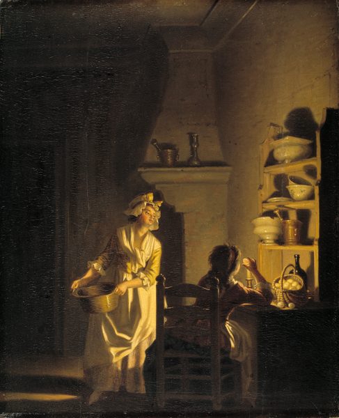 Testing Eggs. Interior of a Kitchen by Pehr Hilleström