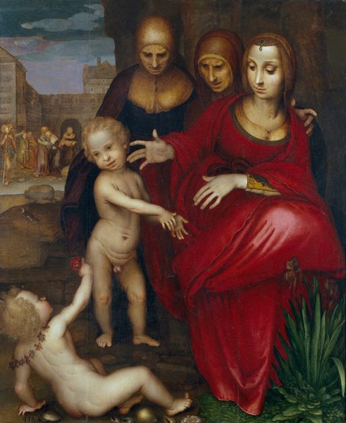 Santa Ana, la Virgen, Santa Isabel, San Juan y Jesús niño by Fernando Yáñez de la Almedina