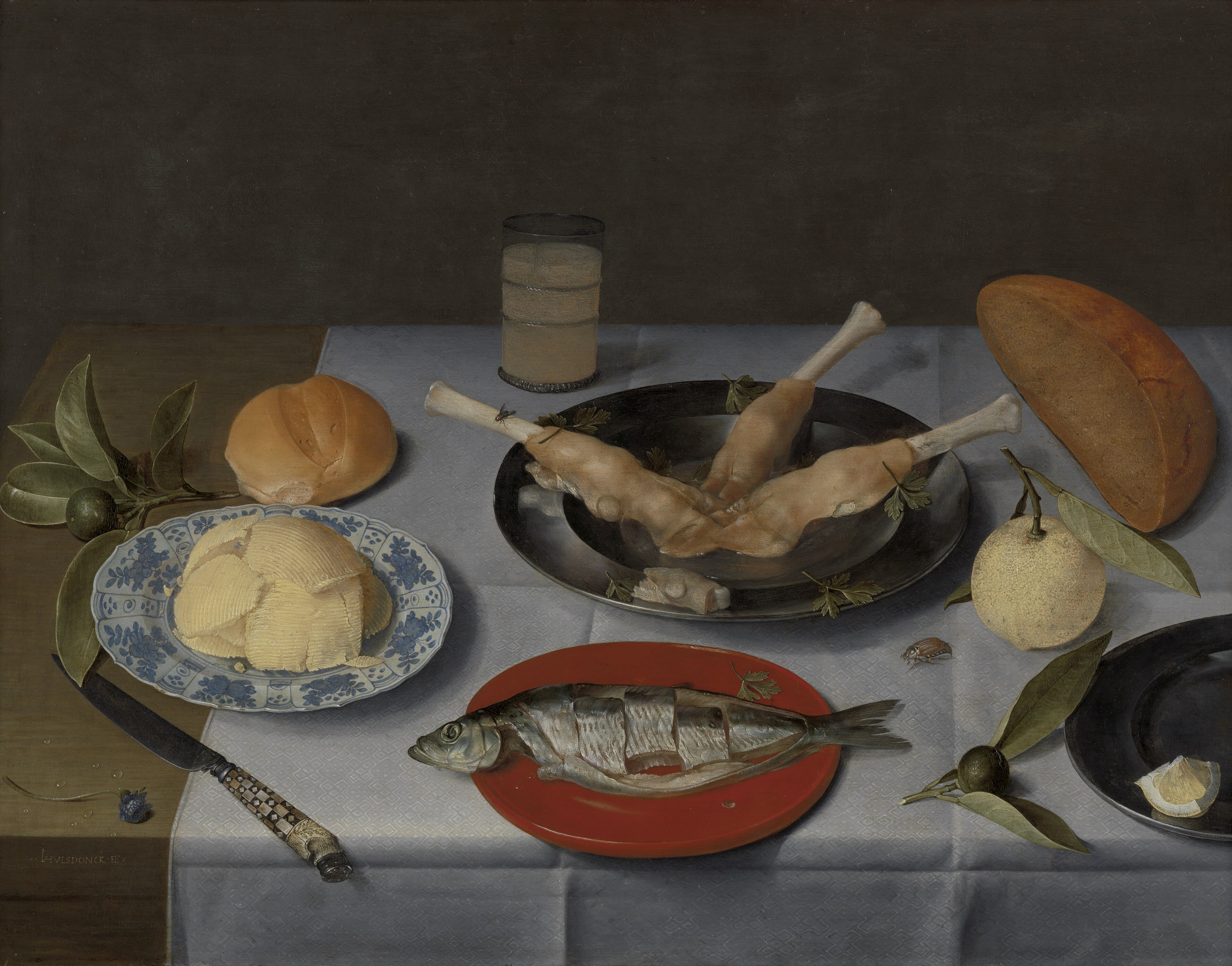 Breakfast piece by Jacob van Hulsdonck