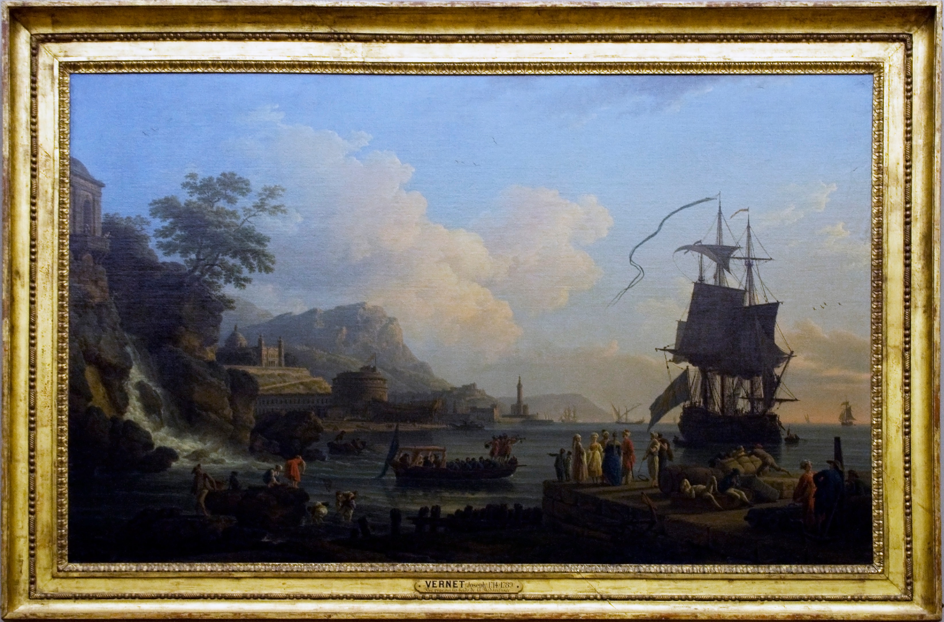 Marine et paysage sur les bords de la Méditerranée by Joseph Vernet