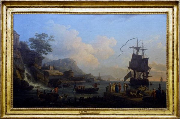 Marine et paysage sur les bords de la Méditerranée by Joseph Vernet
