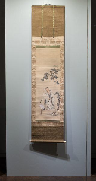 A work made of triptych of hanging scrolls; ink and
light colors on silk.