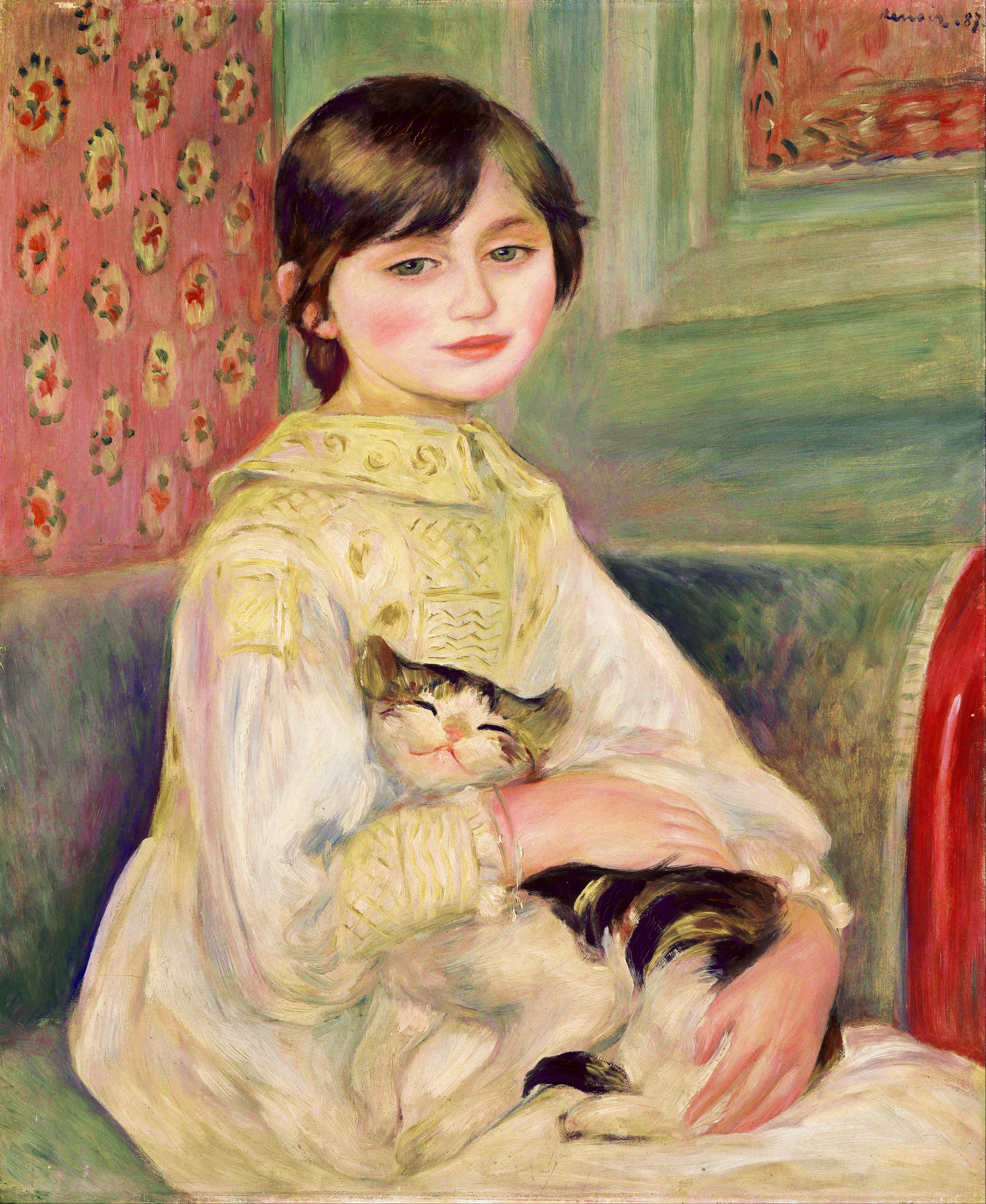 Julie Manet, dit aussi l'Enfant au chat by Pierre-Auguste Renoir