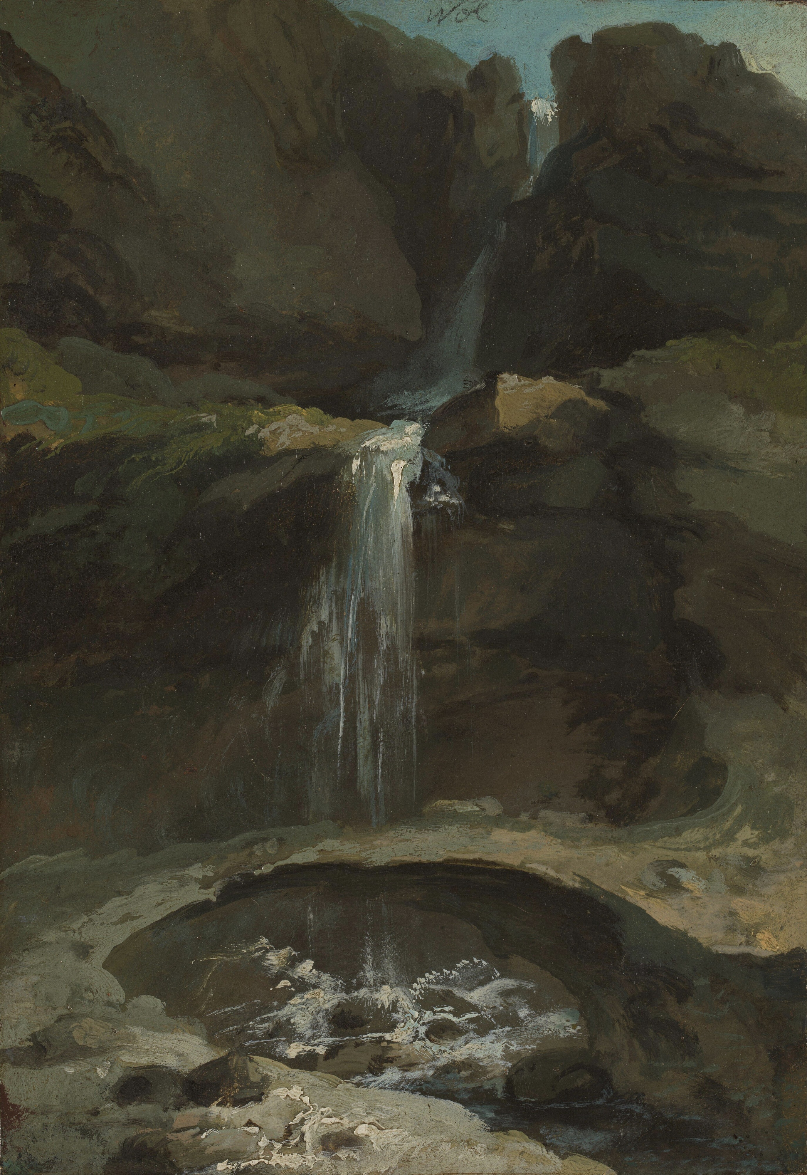 The Geltenbach Falls in the Lauenen Valley with an Ice Bridge by Caspar Wolf