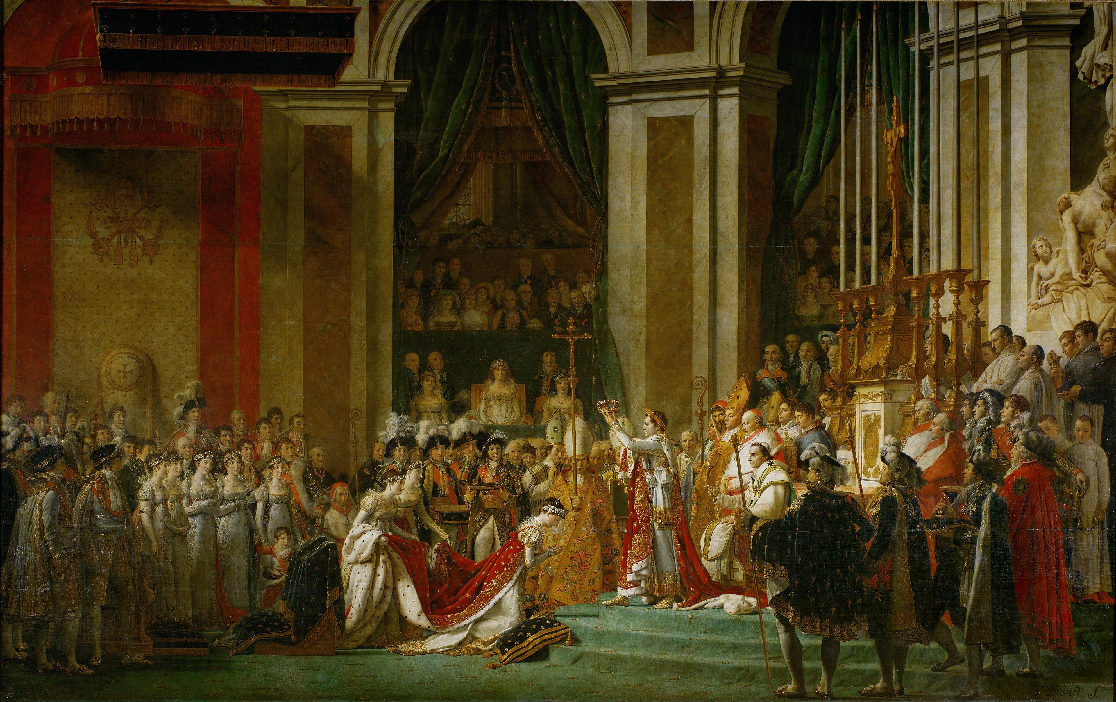 The Consecration of the Emperor Napoleon I and Coronation of the Empress Josephine by Jacques Louis David