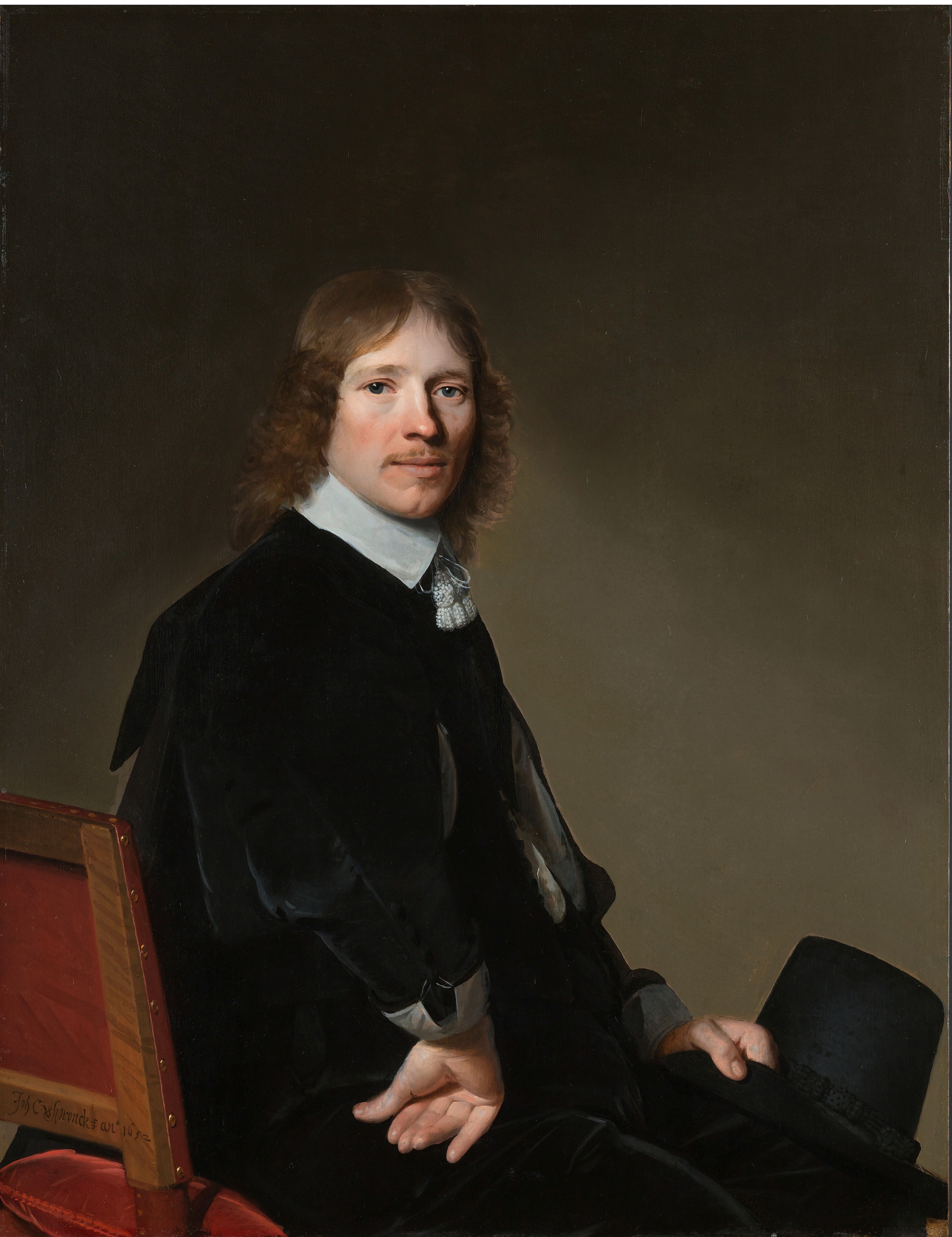 Portrait of Eduard Wallis (1621-1684) . Alternative title(s): Portret van Eduard Wallis (1621-1684), echtgenoot van Maria van Strijp (1627-1707), regent van het Aalmoeseniers-, Arm- en Werkhuis te Haarlem . [ 1 ] by Johannes Cornelisz Verspronck