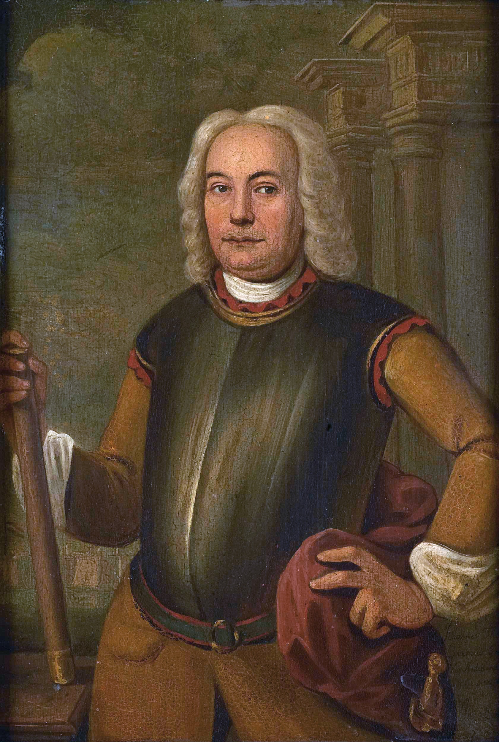 Portret van Johannes Thedens (1680-1748), Gouverneur Generaal van Nederlands Oost Indië (1741-1743), op 64-jarige leeftijd . [ 1 ] Alternative title(s): Johannes Thedens (1680-1748). Gouverneur-generaal (1741-43) . [ 2 ] by Jacobus Oliphant