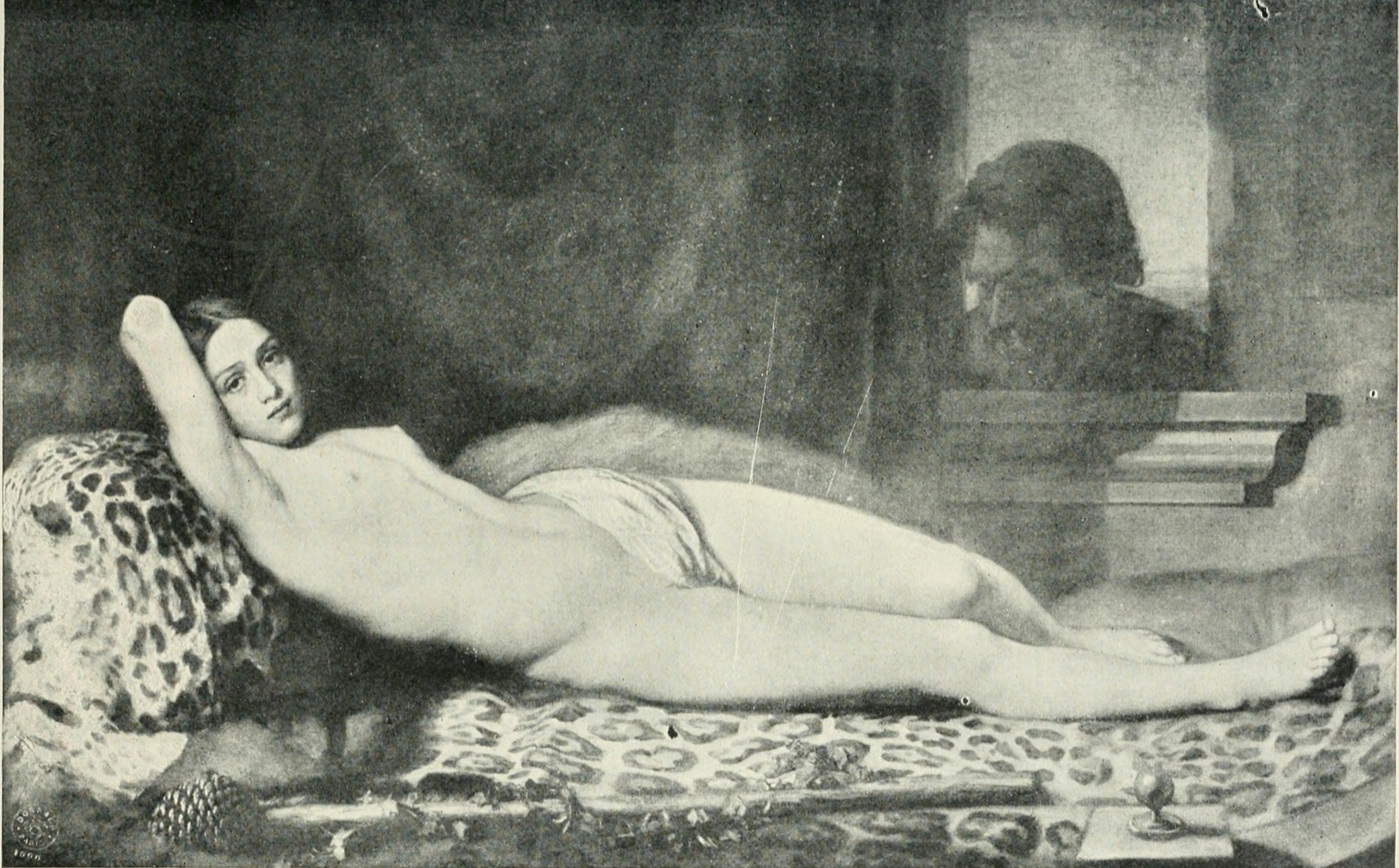 Nude Girl on a Panther Skin by Félix Trutat