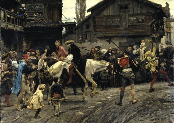 Peder Sunnanväder's and Mäster Knut's Ignominious Entry into Sthlm 1526 (Carl Gustaf Hellqvist) - Nationalmuseum - 19764 (1) by Nationalmuseum Stockholm. Artist: Carl Gustaf Hellqvist (1851-1890).