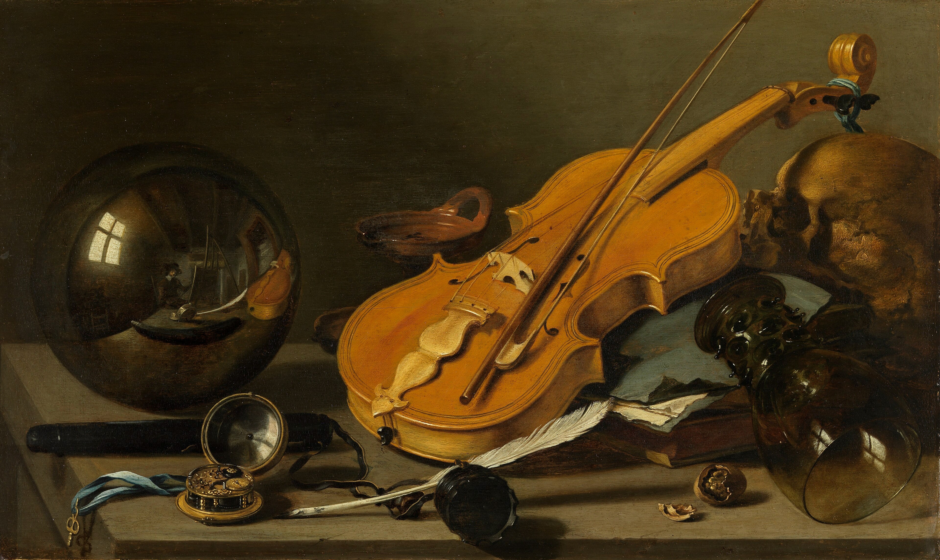 Still Life with a Self-portrait by Pieter Claesz