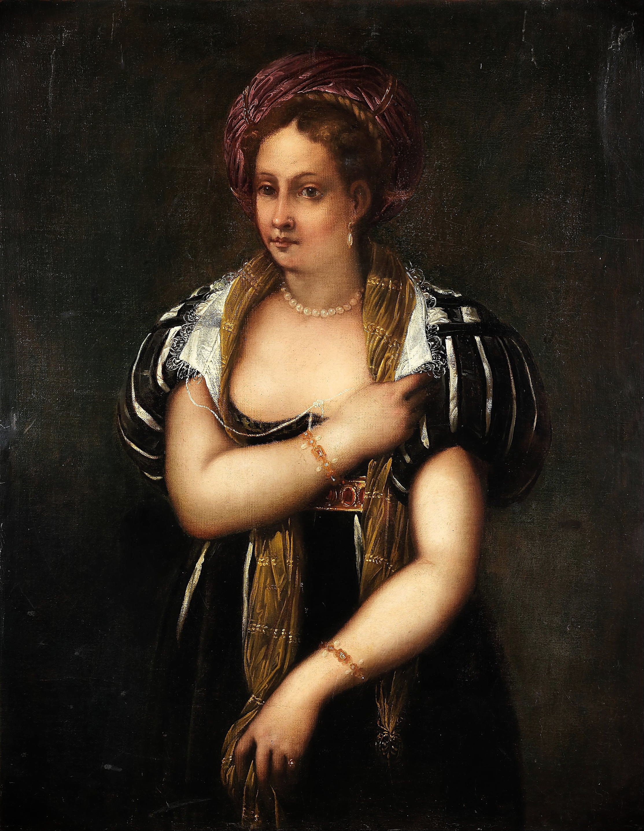 Portrait of a lady in a turban by Titian