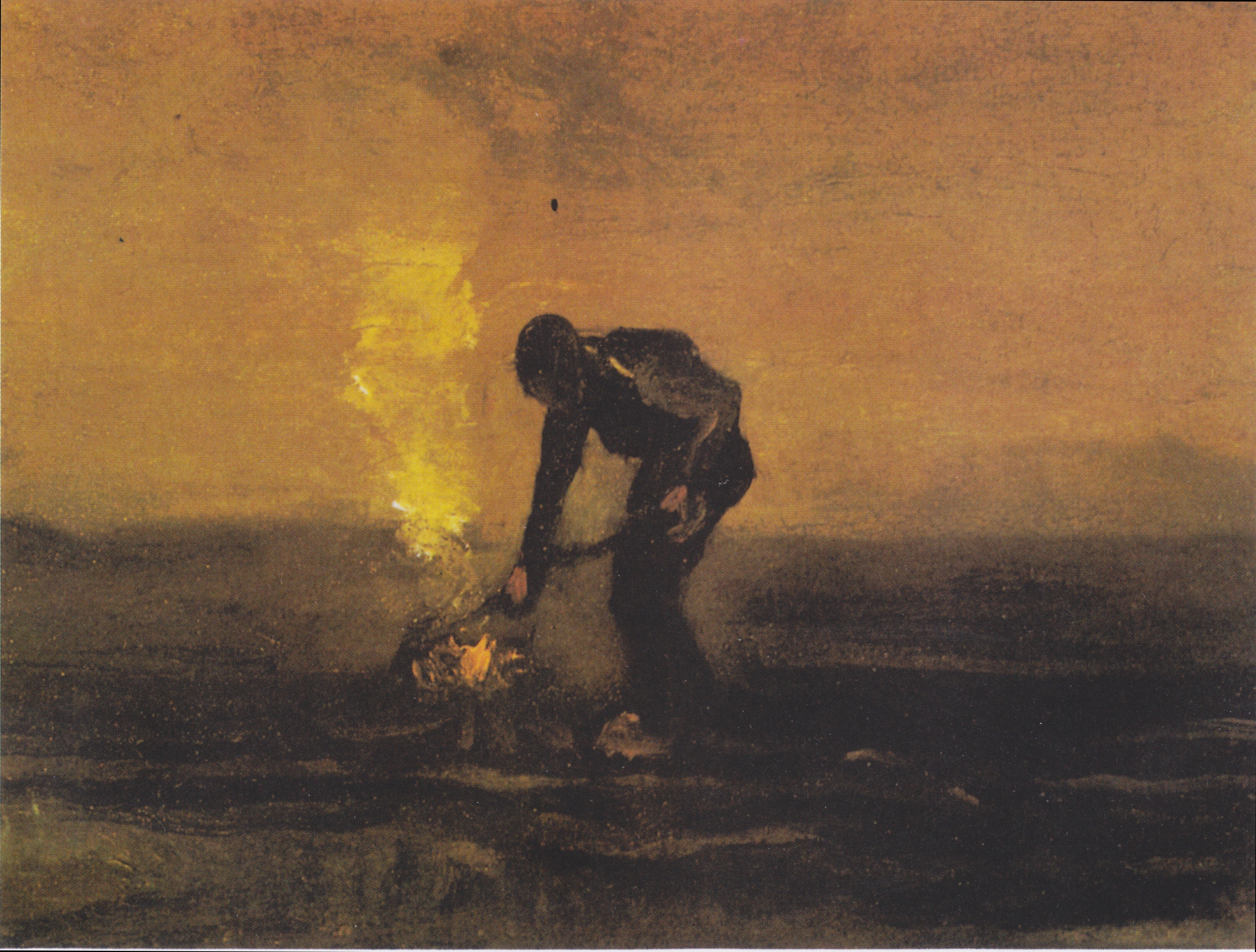 Peasant Burning Weeds, 1883-10, by Vincent van Gogh