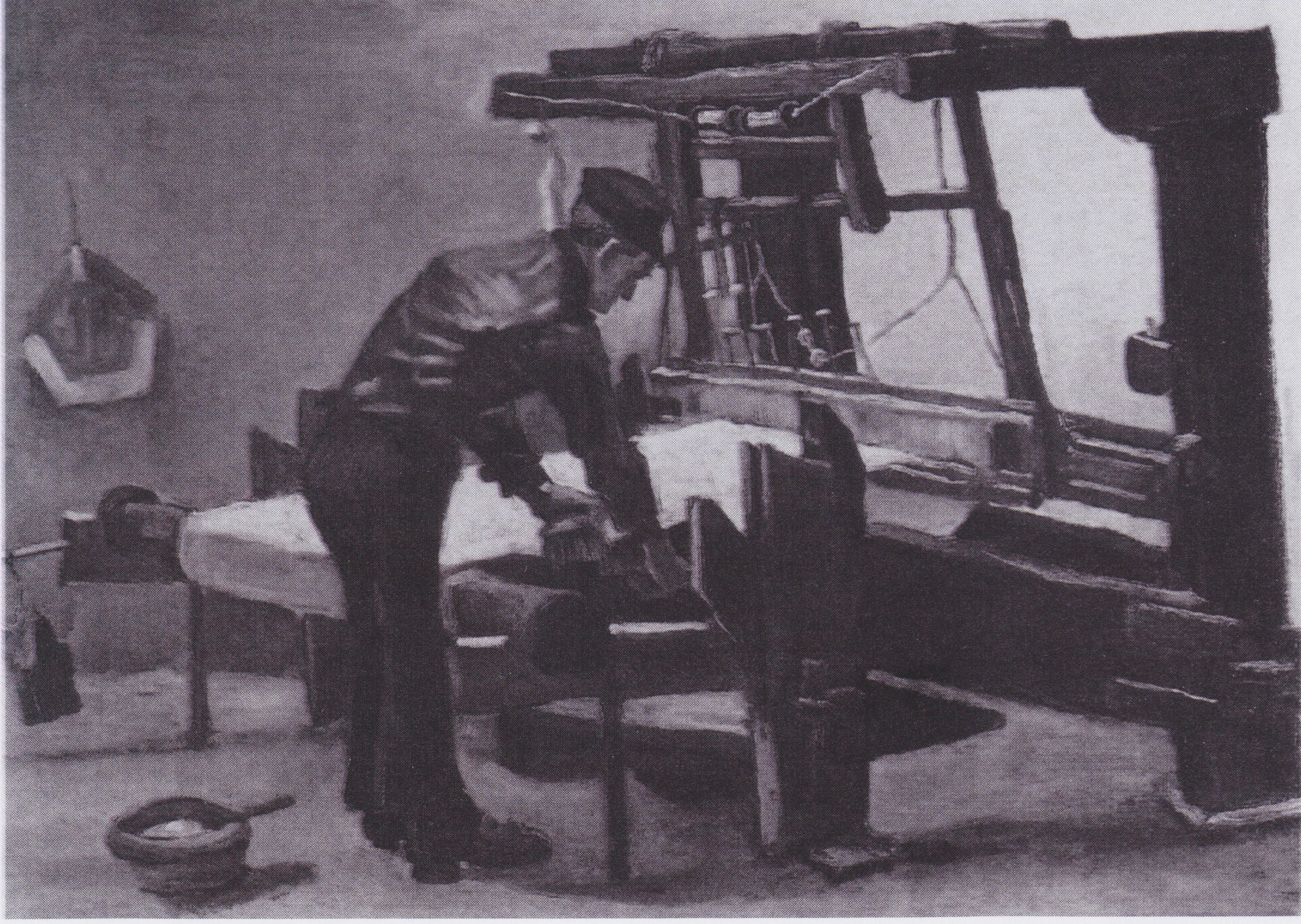 Weaver Standing in Front of a Loom, 1884-05, by Vincent van Gogh