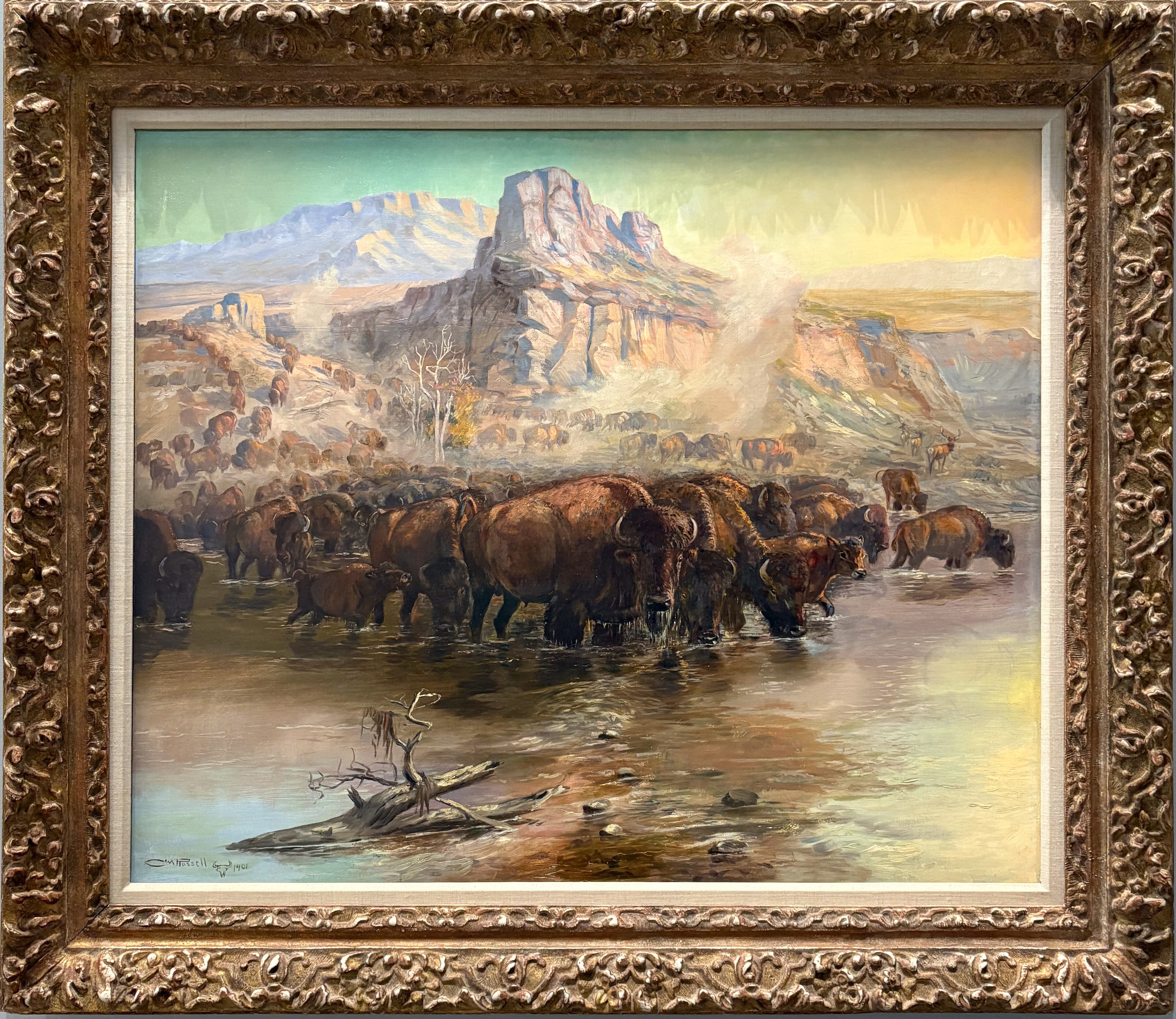 Charles M. Russell Where Great Herds Come To Drink, 1901 by Charles Marion Russell