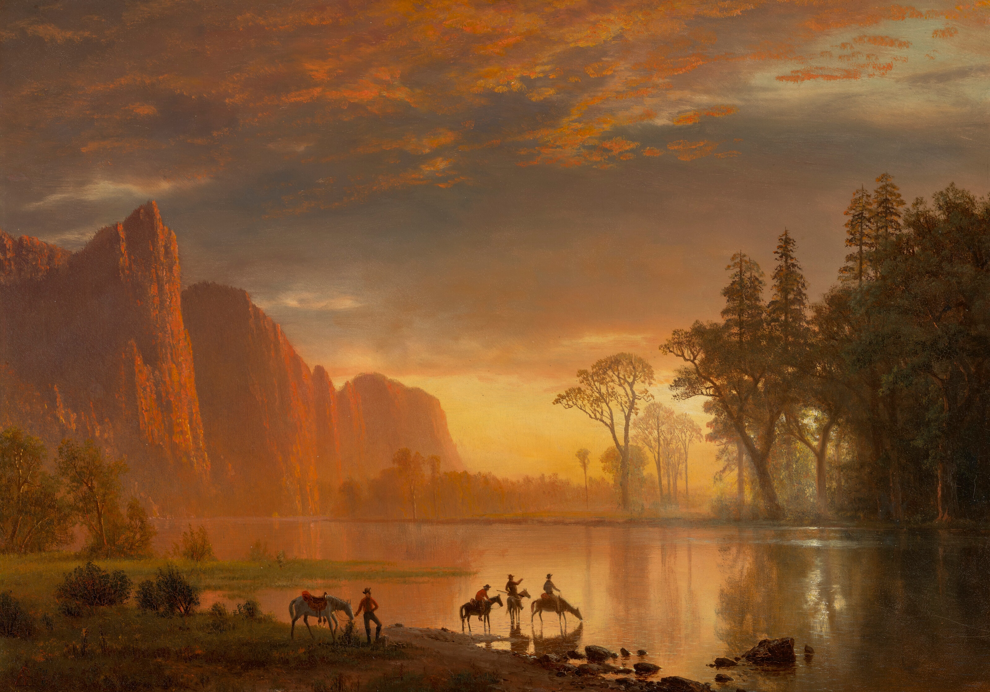 Mirror Lake (Yosemite Valley, Sunset) by Albert Bierstadt