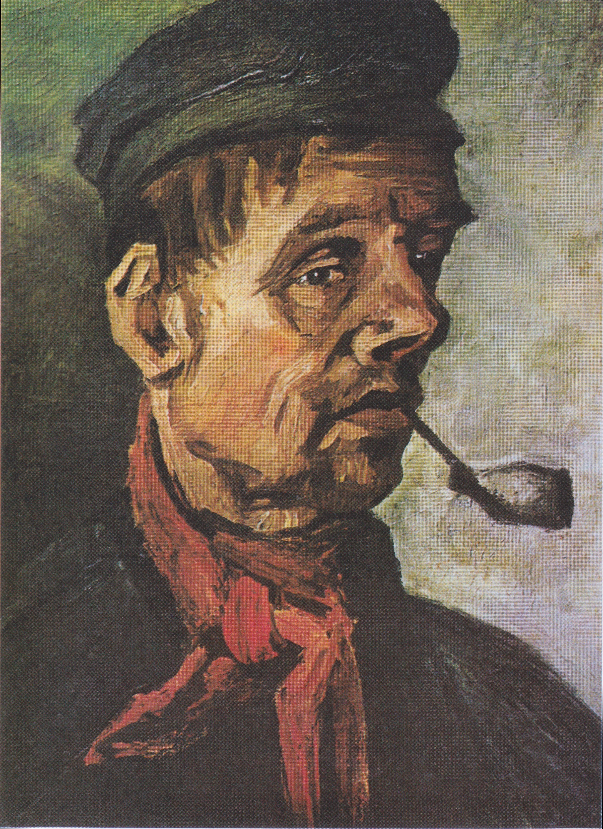 Head of a Man with a Pipe, 1885-01, by Vincent van Gogh