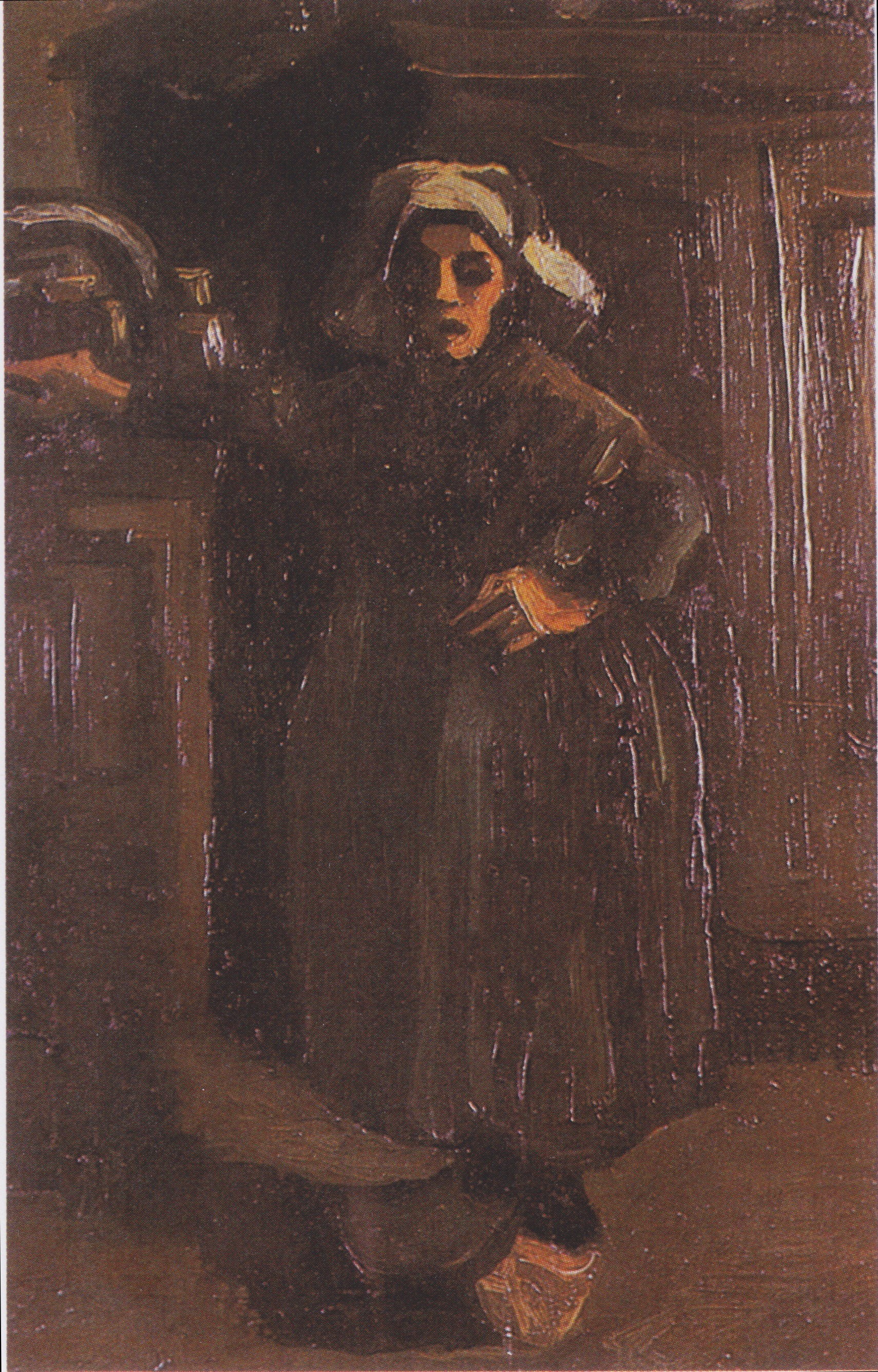 Peasant Woman Standing Indoors, 1885-03, by Vincent van Gogh