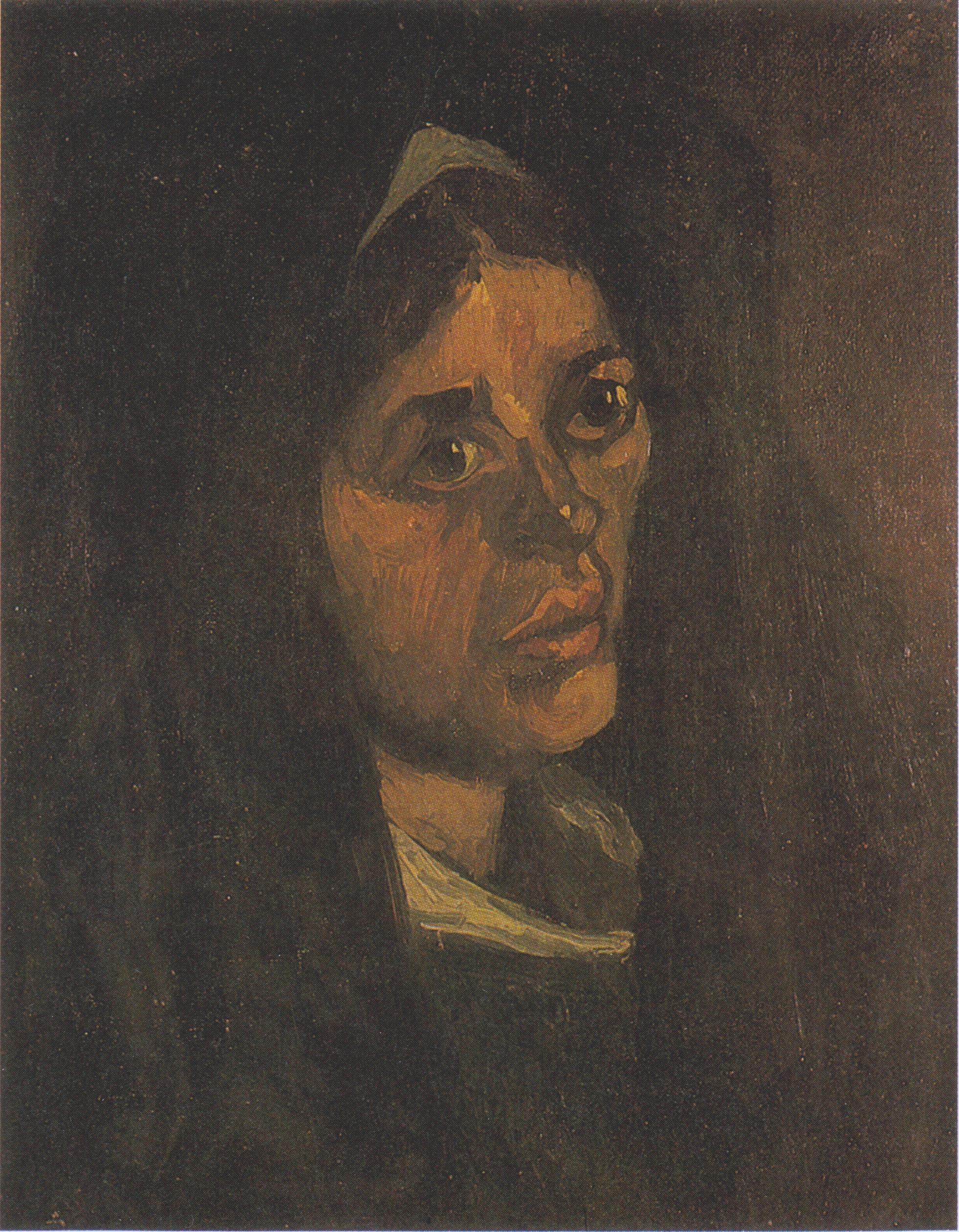Head of a Peasant Woman with Green Shawl, 1885-05, by Vincent van Gogh