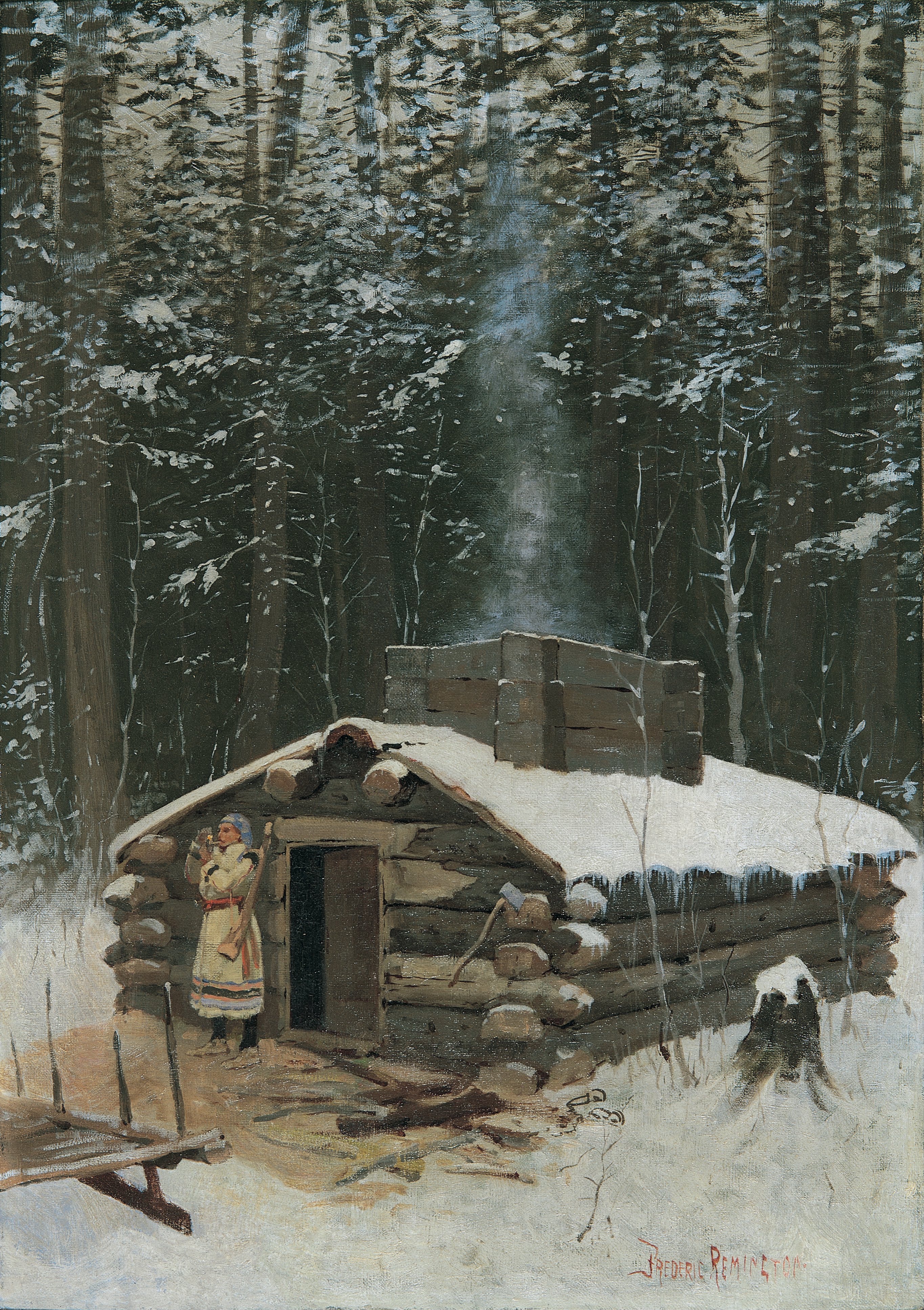 Antoine's Cabin by Frederic Remington
