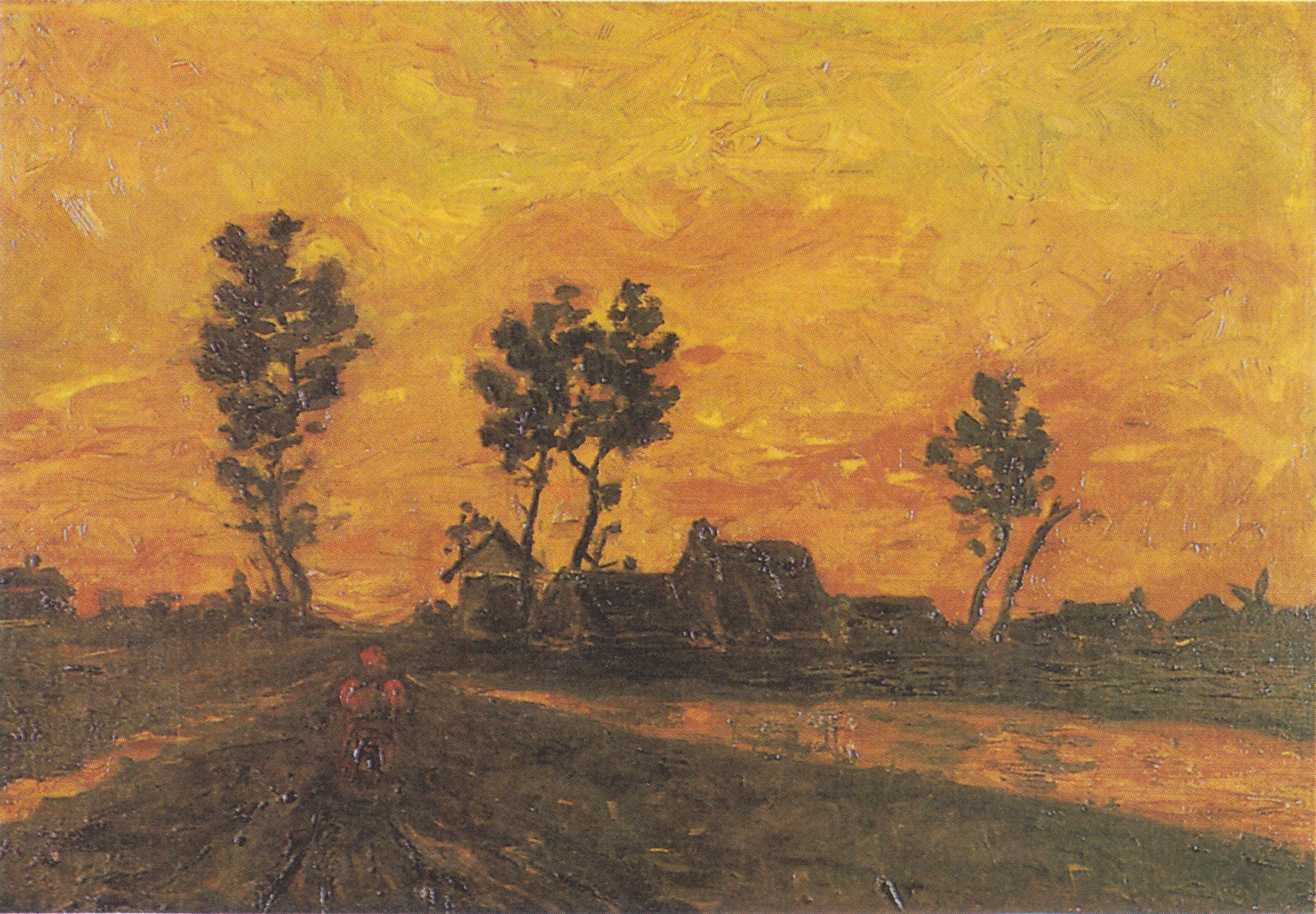 Landscape at Sunset, 1885-04, by Vincent van Gogh