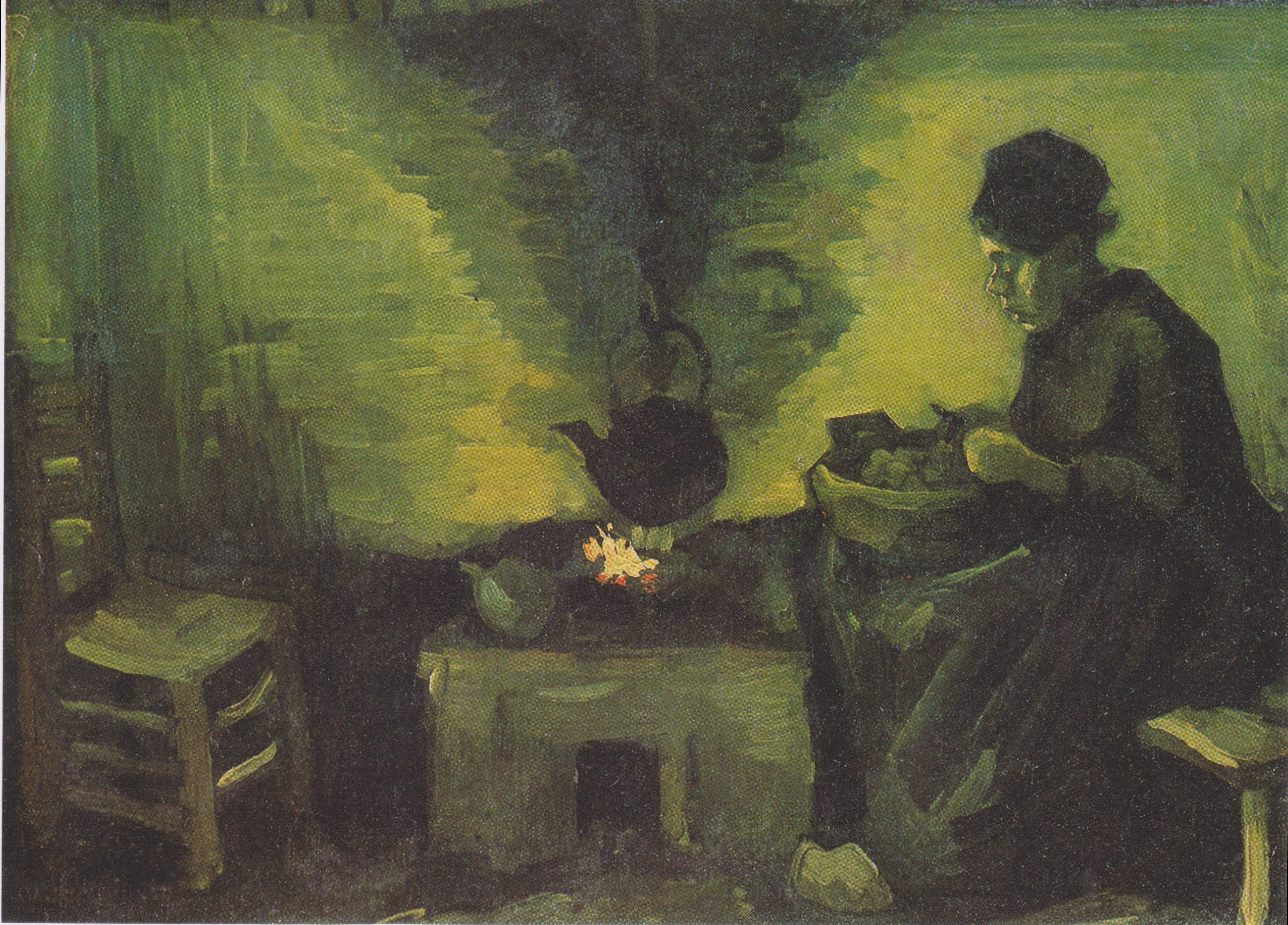 Peasant Woman by the Fireplace, 1885-06, by Vincent van Gogh
