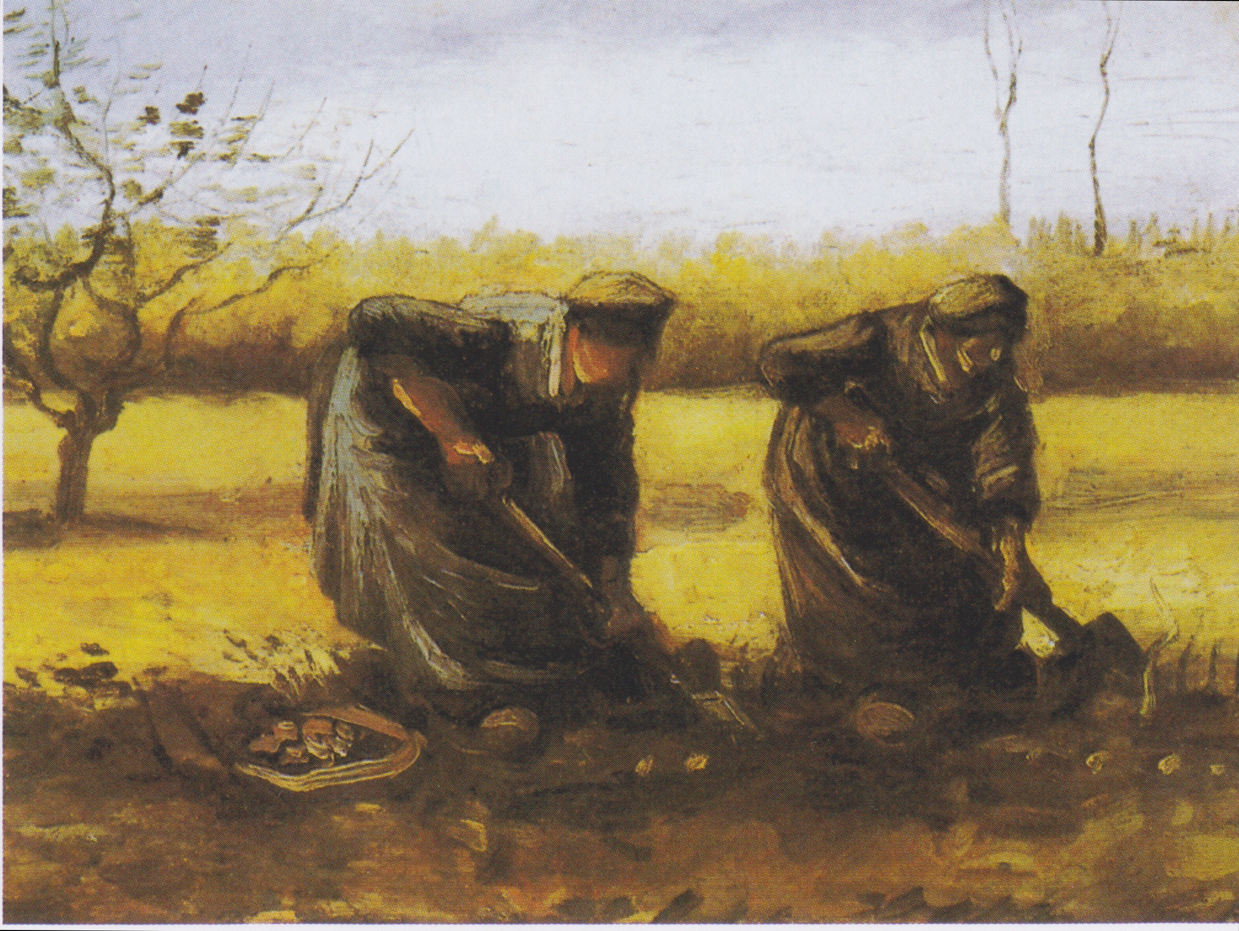 Two Peasant Women Digging Potatoes, 1885-08, by Vincent van Gogh