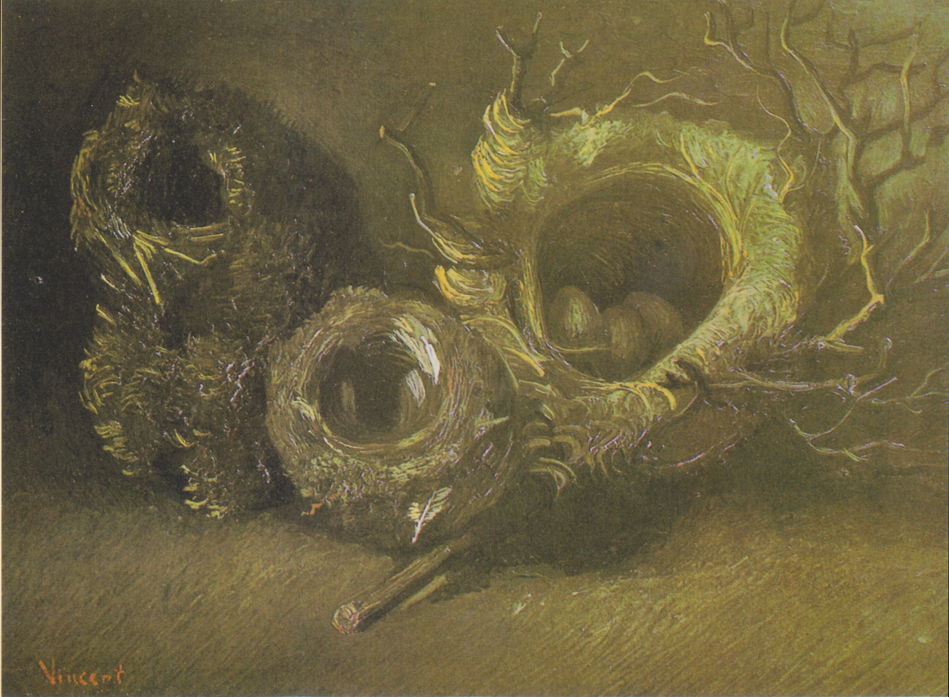 Still Life with Three Birds' Nests, 1885, by Vincent van Gogh