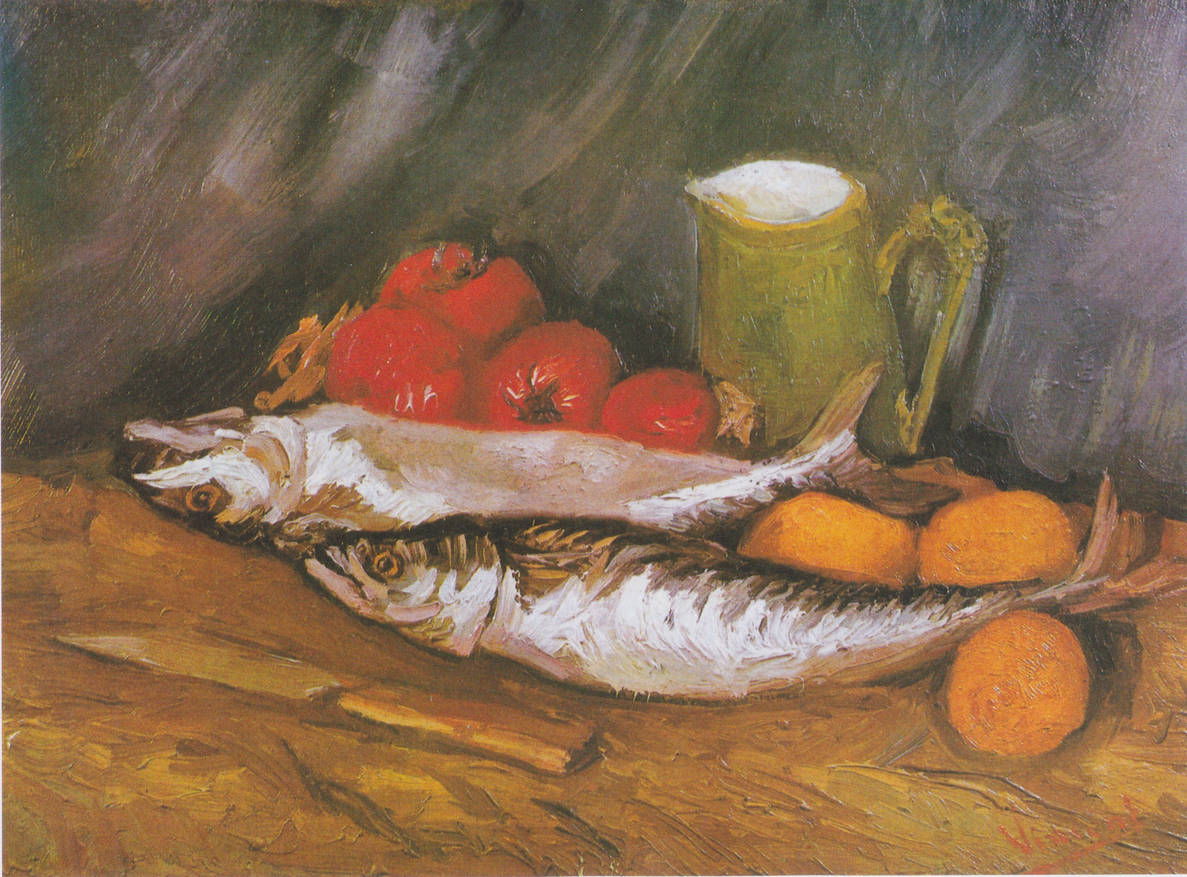 Still Life with mackerel, lemon and tomato, 1886, by Vincent van Gogh