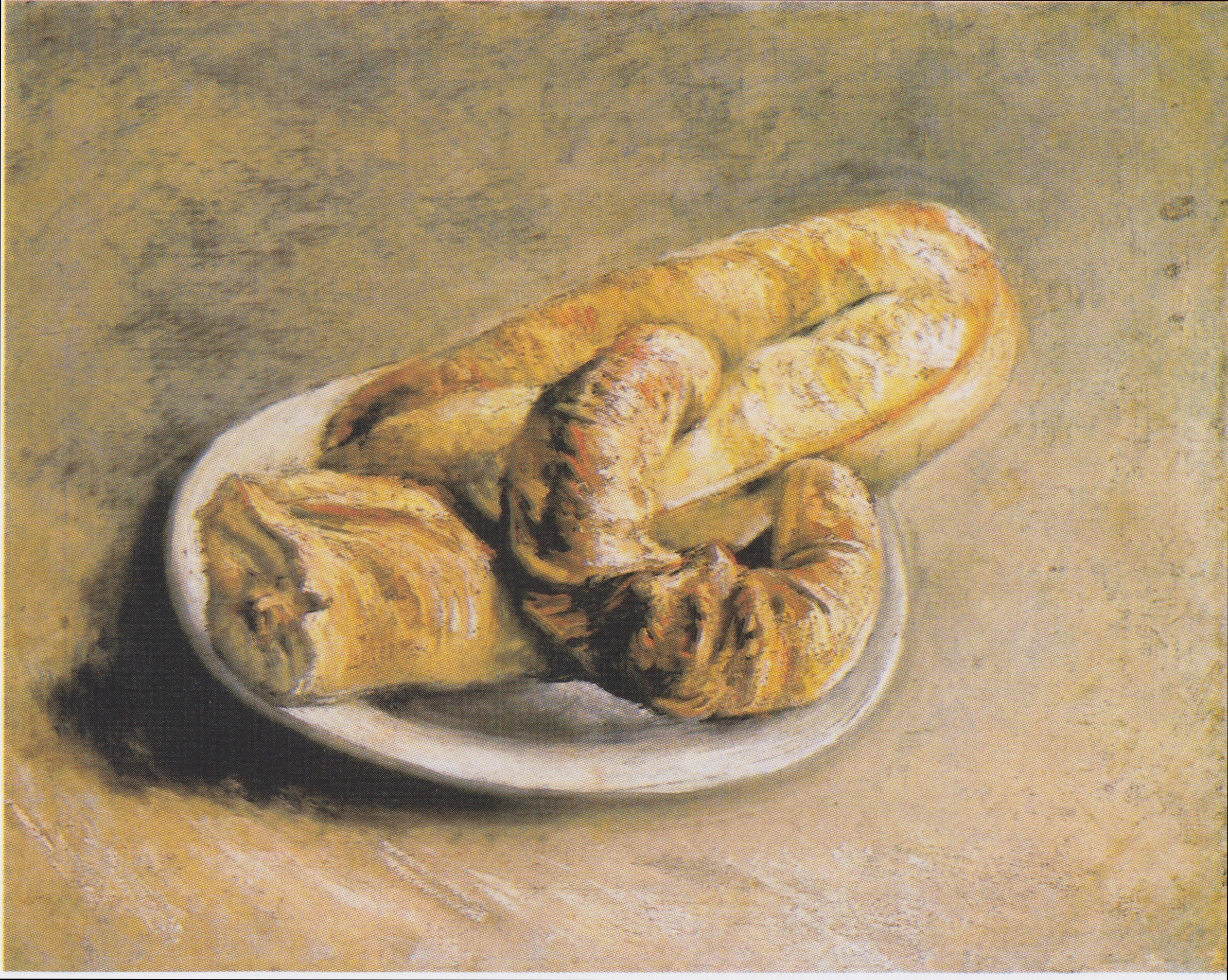 Still life, plate with bread, 1887, by Vincent van Gogh