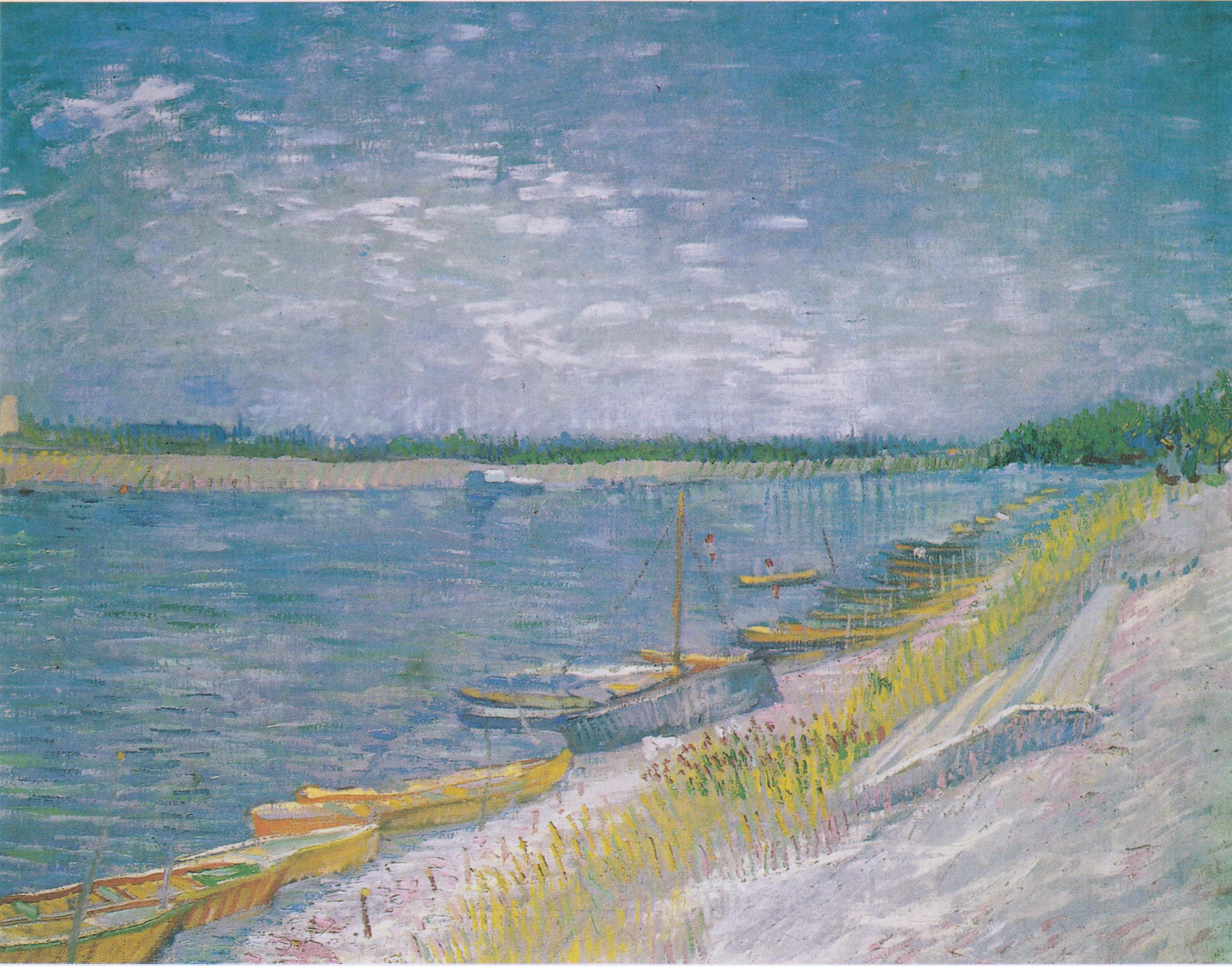 View of a River with Rowing Boats, 1887, by Vincent van Gogh