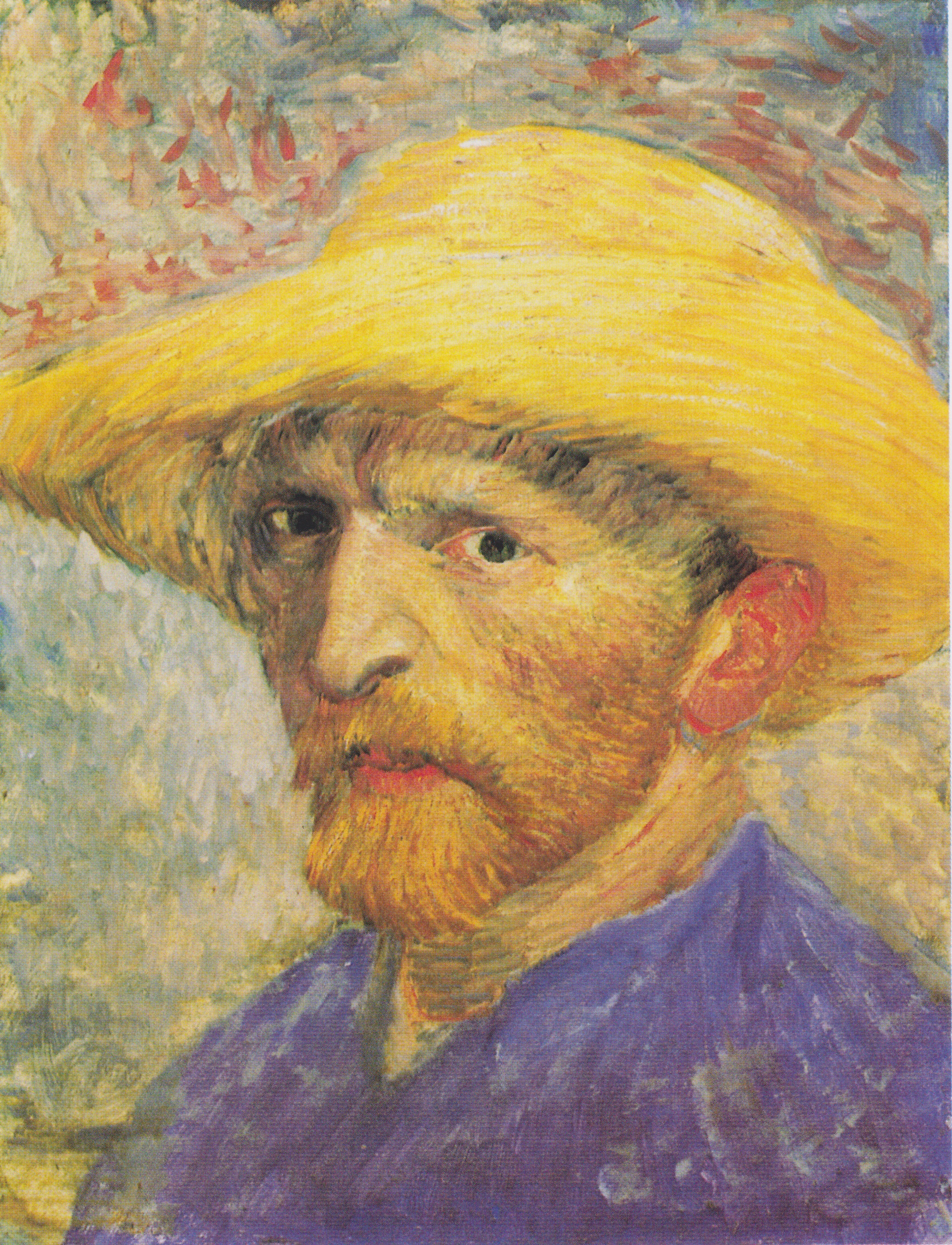 Self-Portrait with Straw Hat, 1887, by Vincent van Gogh
