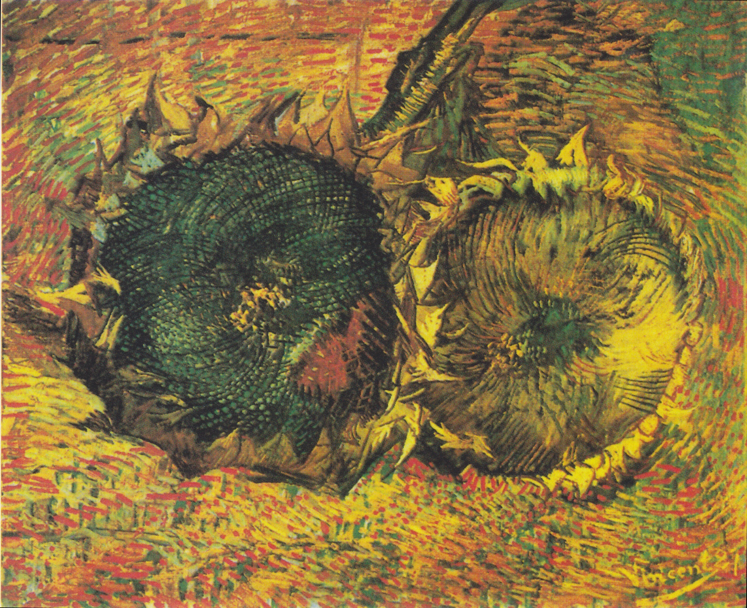 Two Cut Sunflowers, 1887, by Vincent van Gogh