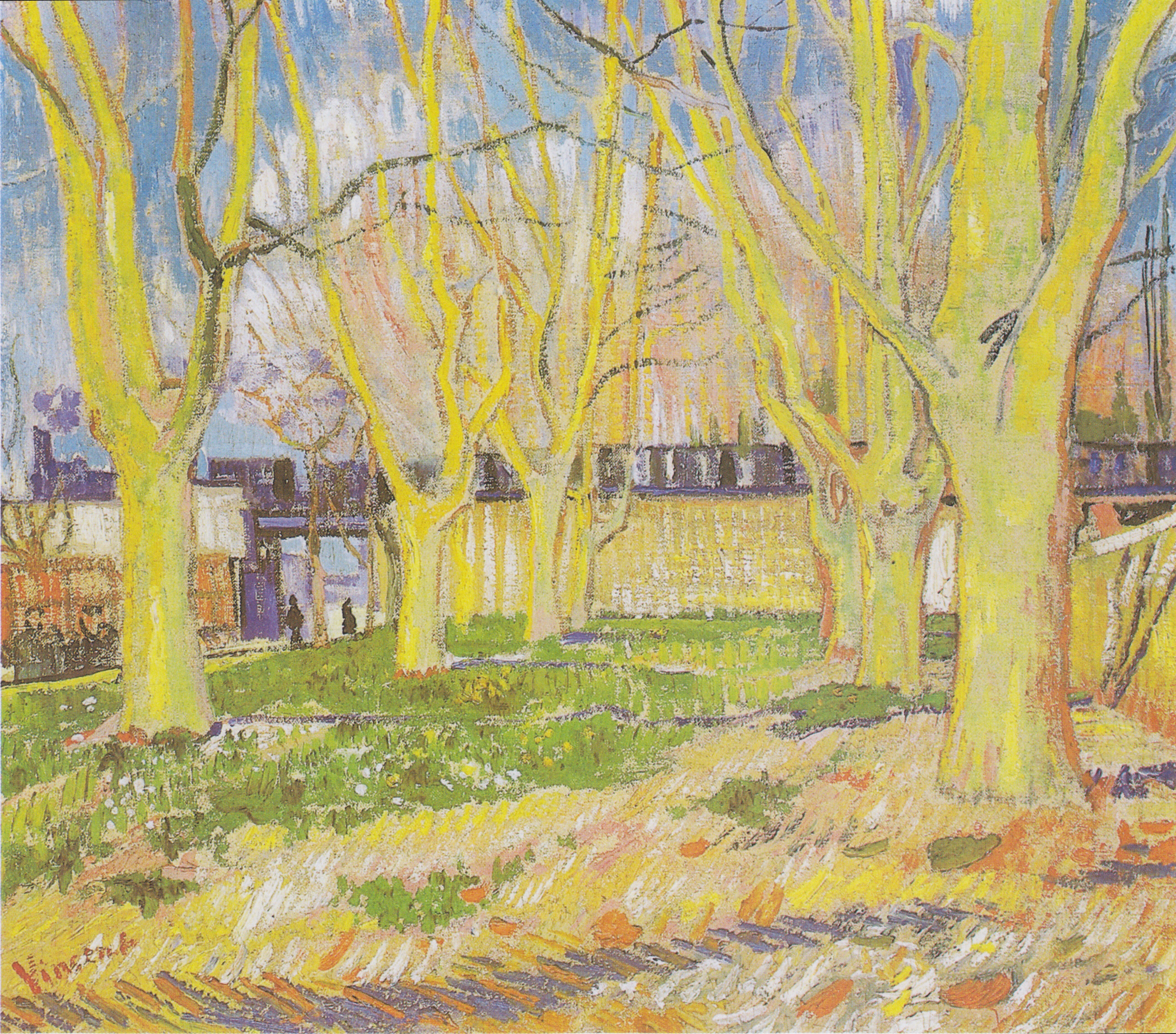 Avenue of Plane Trees near Arles Station, 1888-03, by Vincent van Gogh