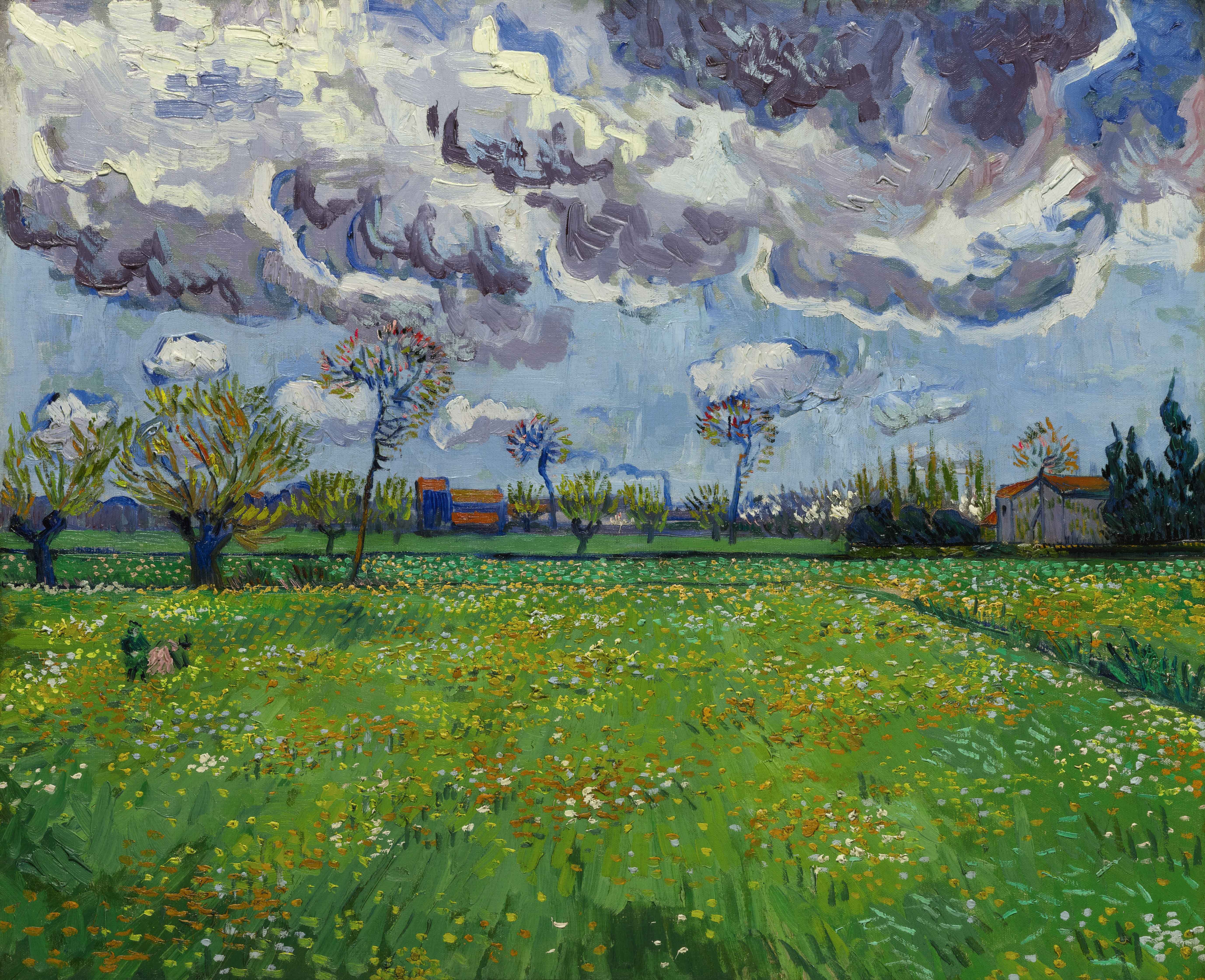 Landscape Under a Stormy Sky, 1888-05, by Vincent van Gogh