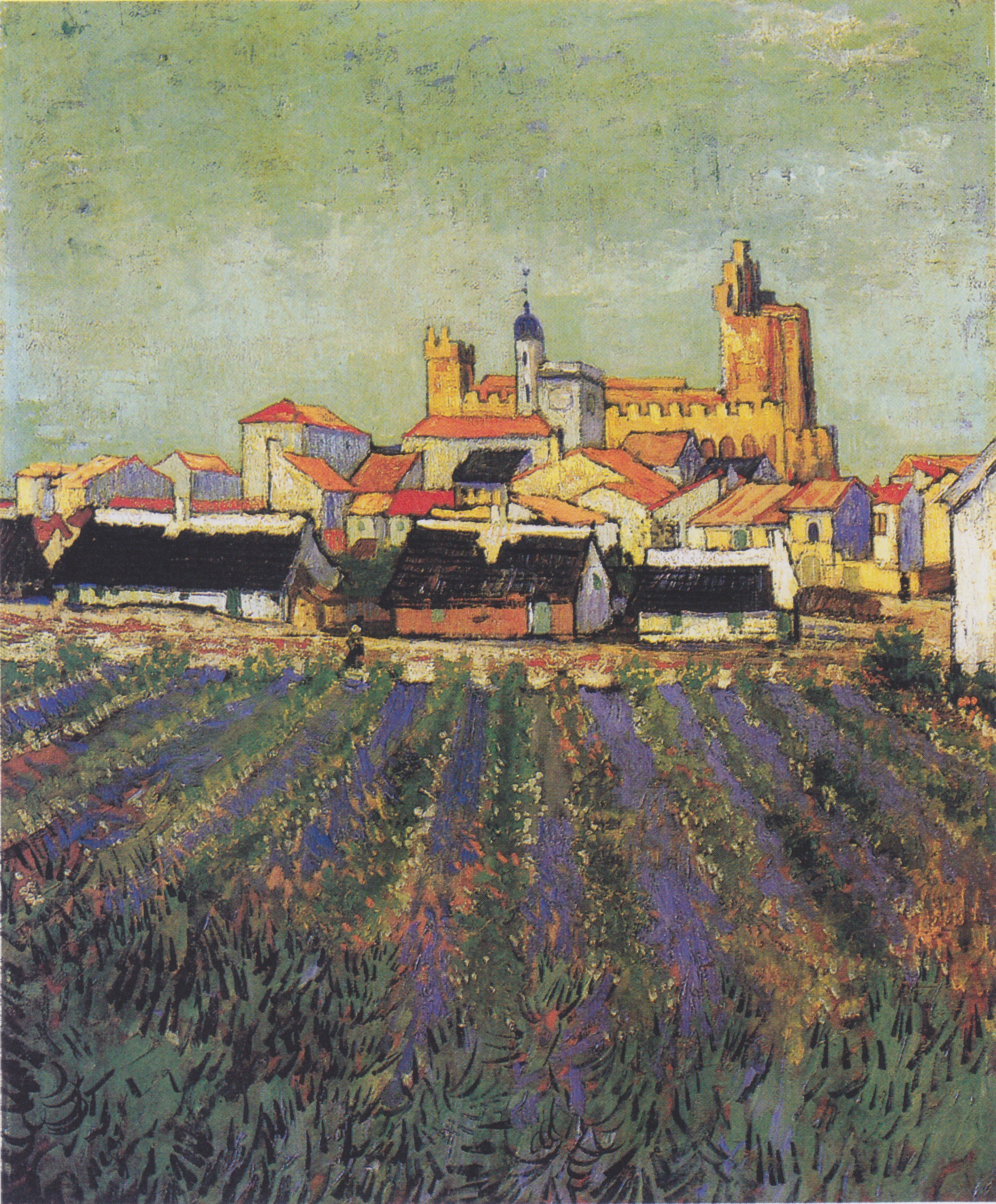 View to Saintes-Maries-de-la-Mer, 1888, by Vincent van Gogh