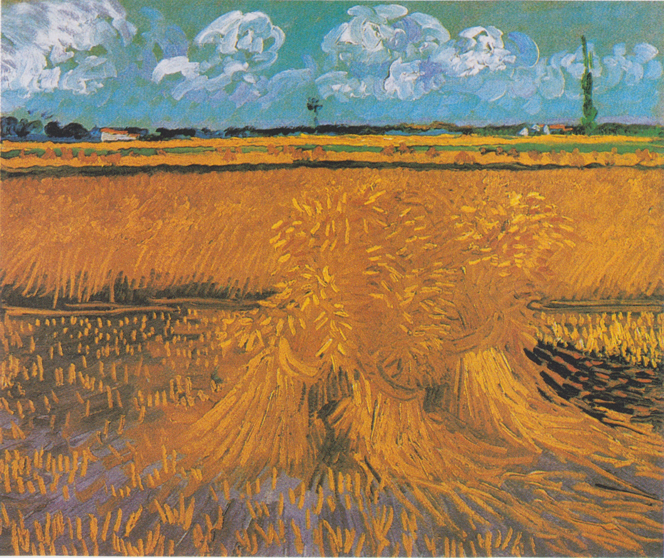 Wheat Field with Sheaves, 1888-06, by Vincent van Gogh