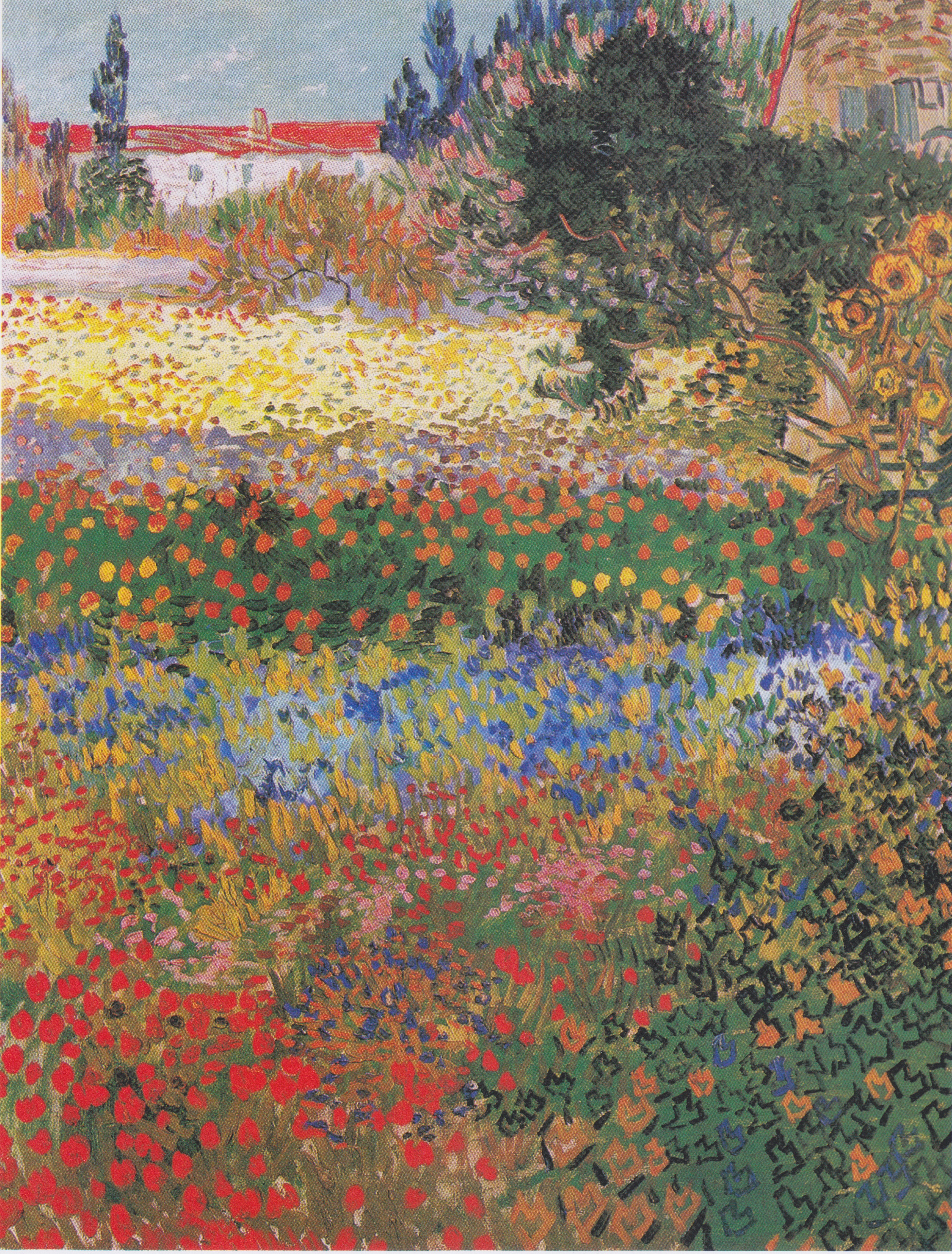 Flowering Garden, 1888-07, by Vincent van Gogh